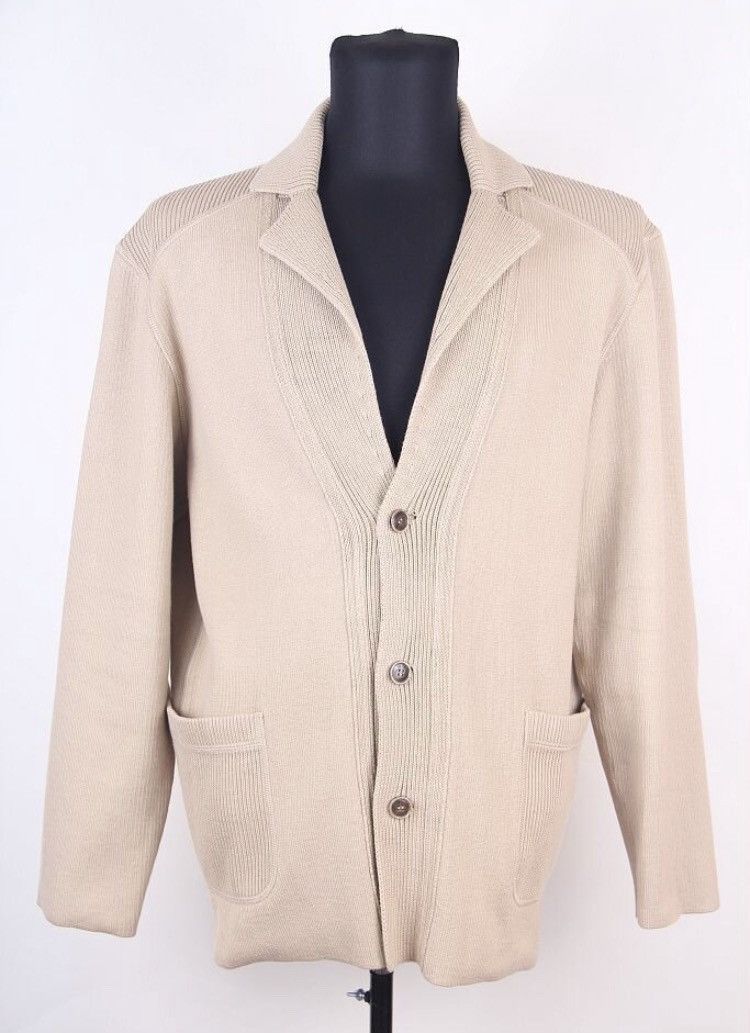 image of Loro Piana Button Detail Cotton Cardigan in Beige, Men's (Size Large)