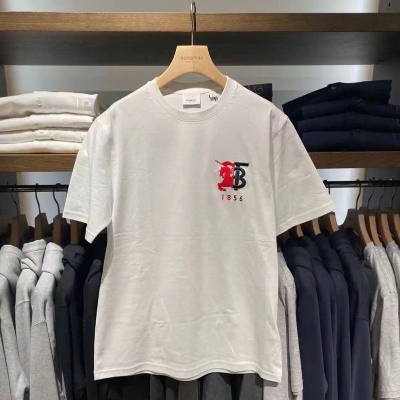 Burberry White Cotton Logo Men's T-Shirt