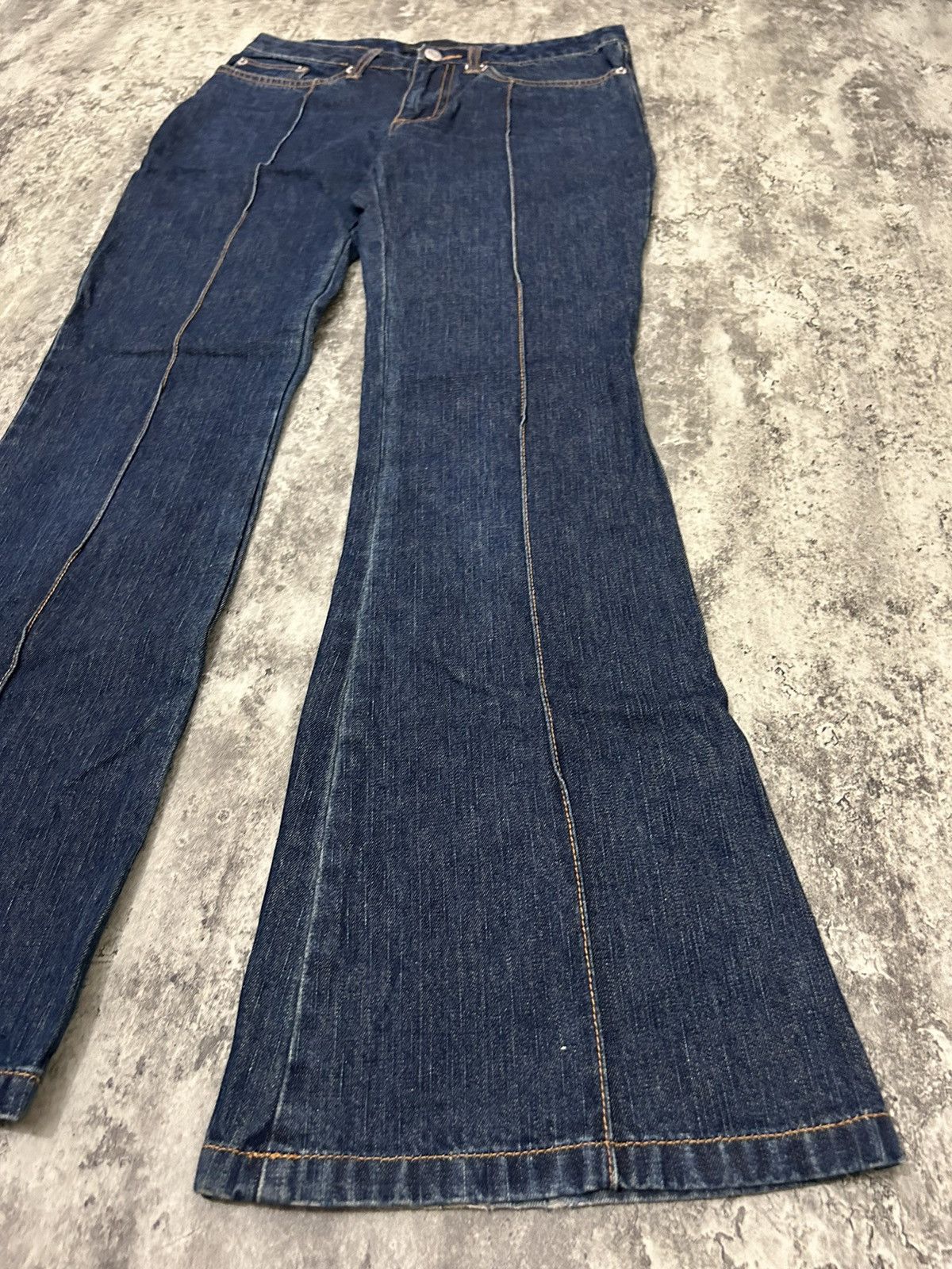 If Six Was Nine × Japanese Brand × Vintage Vintage Jouer aux echecs Flare Jeans Size 28" / US 6 / IT 42 - 4 Thumbnail