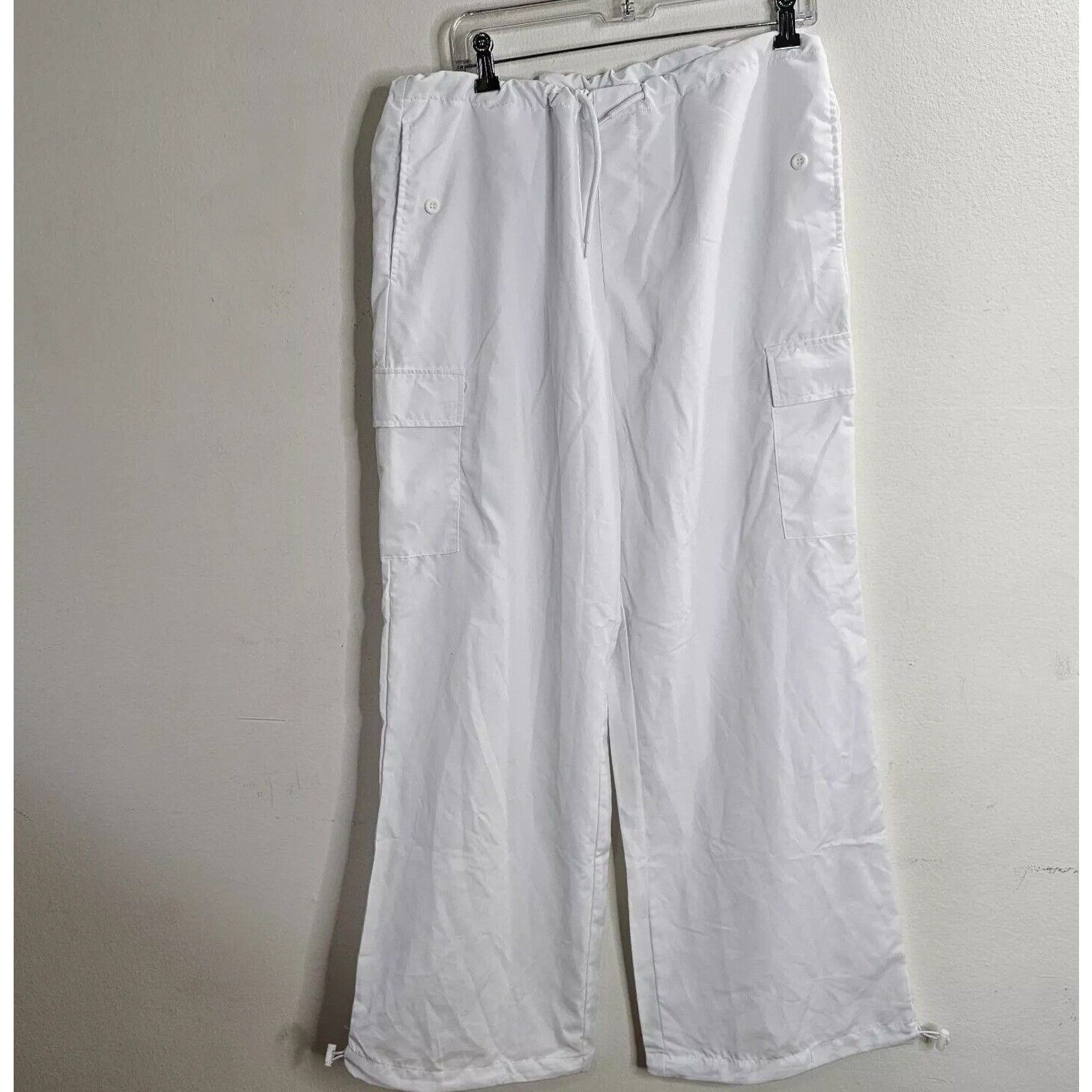 Other White Drawstring Wide Leg Utility Pants Cinch Ankle Baggy M Size 28" / US 6 / IT 42 - 1 Thumbnail