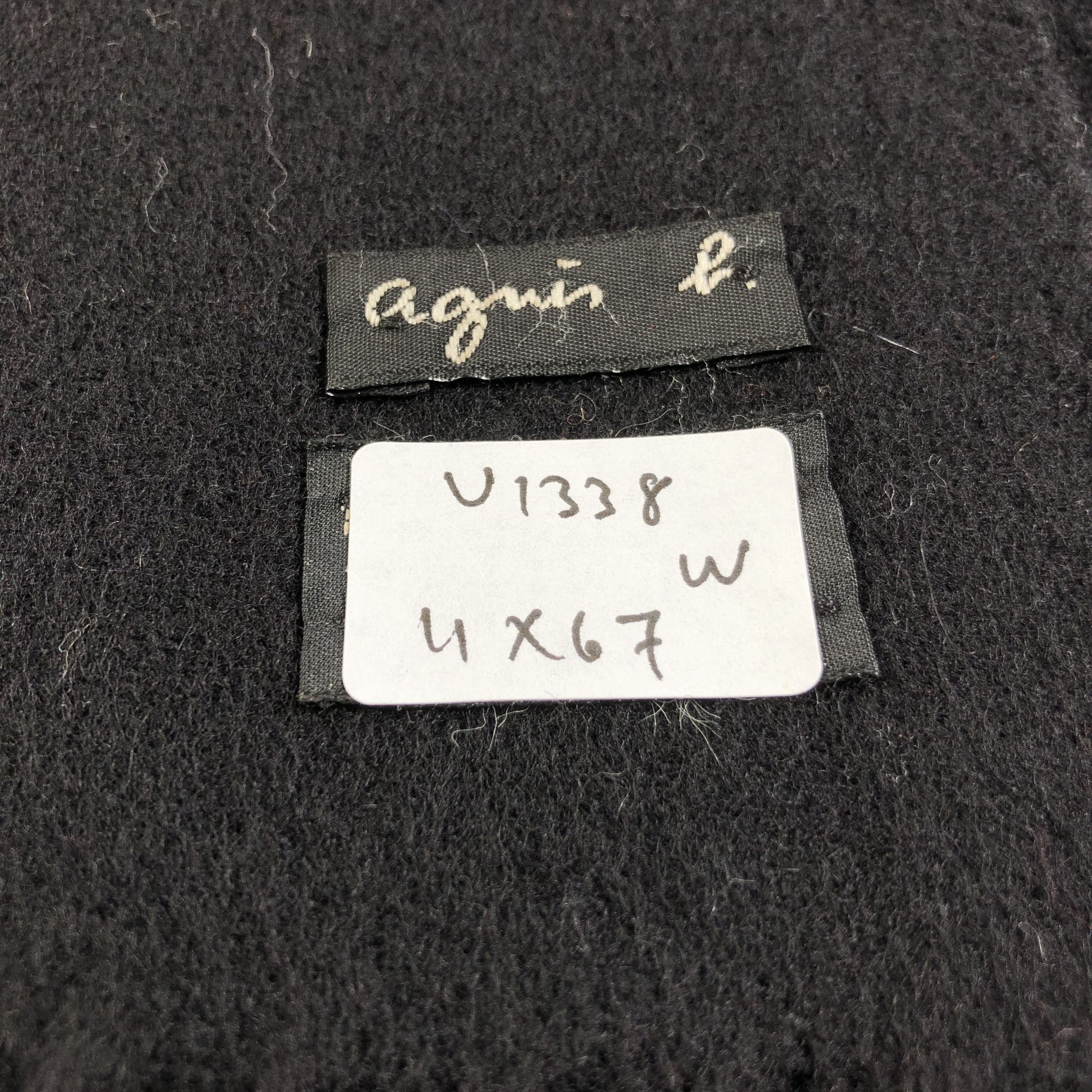 agnes b. Agnes B. Plain Black Wool Scarf Muffler V1338 Size ONE SIZE - 5 Thumbnail