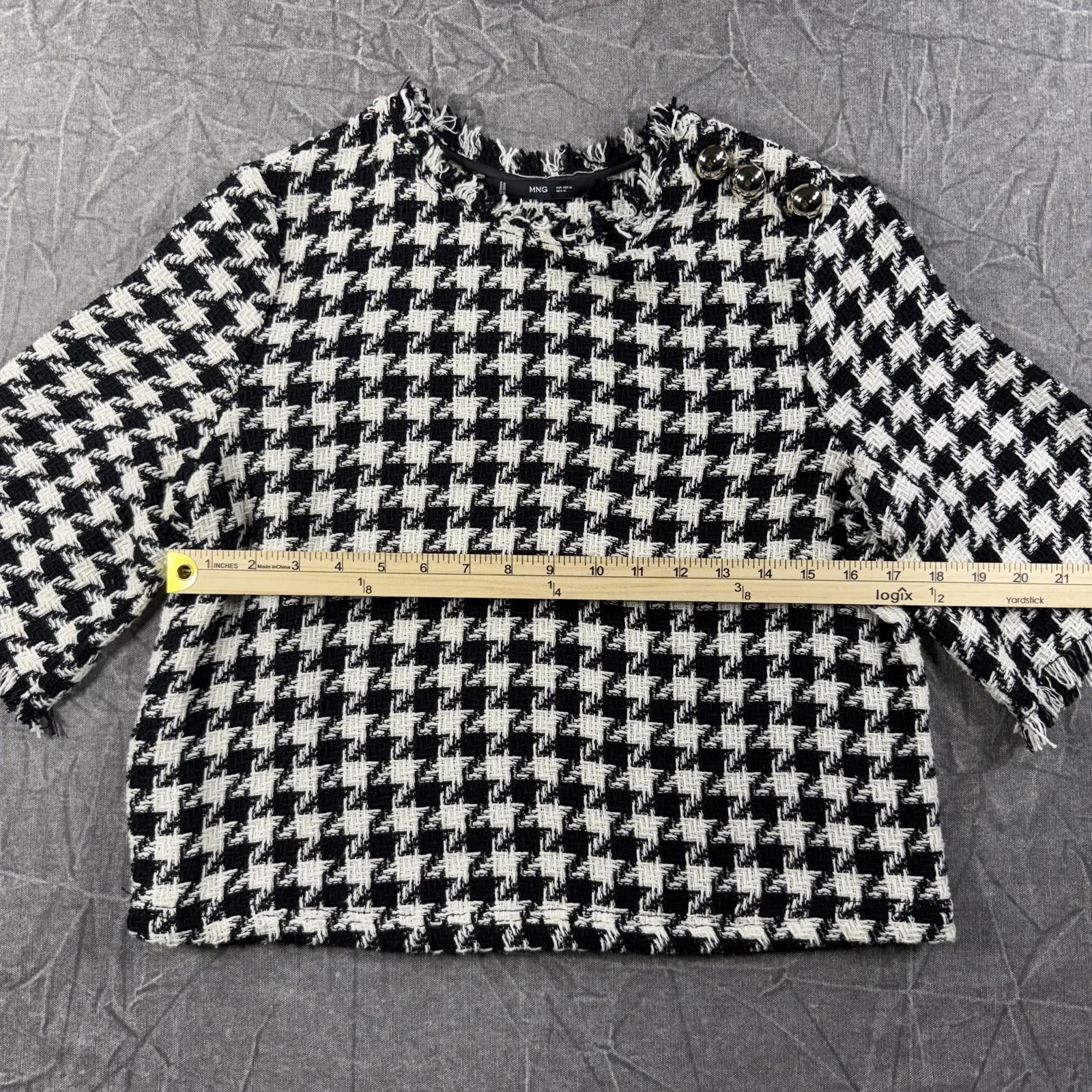Other Mango Shirt Women's M Black White Tweed Size M / US 6-8 / IT 42-44 - 4 Thumbnail