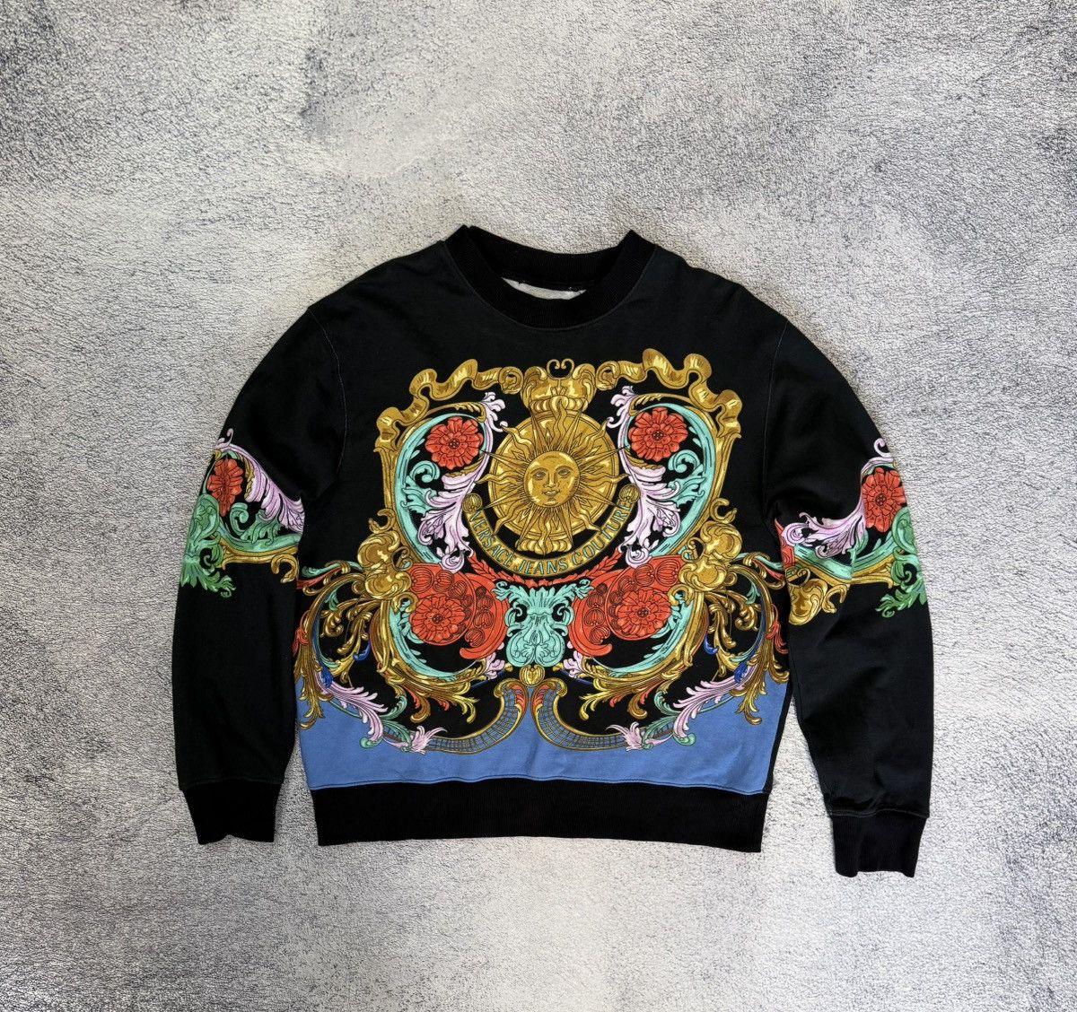 Versace Jeans Couture Garland Sun Baroque Sweatshirt Men XXL