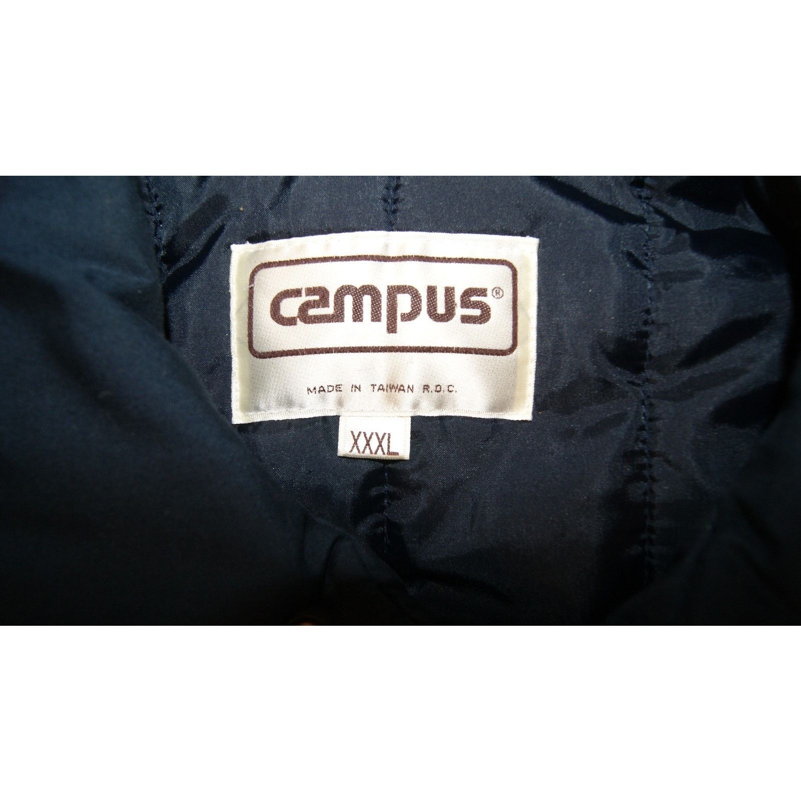 Vintage VTG Campus Insulated Navy Blue Full-Zip Puffer Jacket Men 2X Size US XXL / EU 58 / 5 - 3 Thumbnail