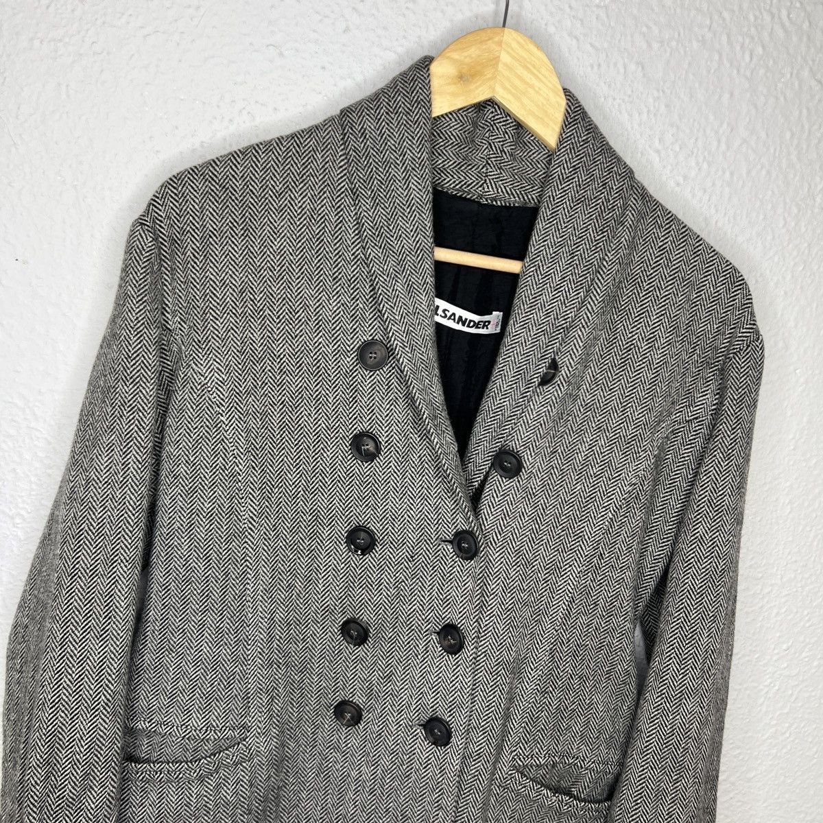 Jil Sander Vintage Jil Sander Pea Coat Jacket Long Blazer Wool Gray Size M / US 6-8 / IT 42-44 - 4 Thumbnail