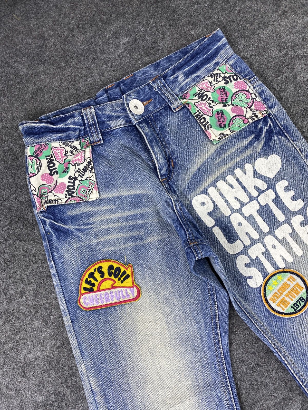 Japanese Brand × Vintage Japanese Denim Jeans PINK LATTE Patchworks - J1083 Size 28" / US 6 / IT 42 - 3 Thumbnail
