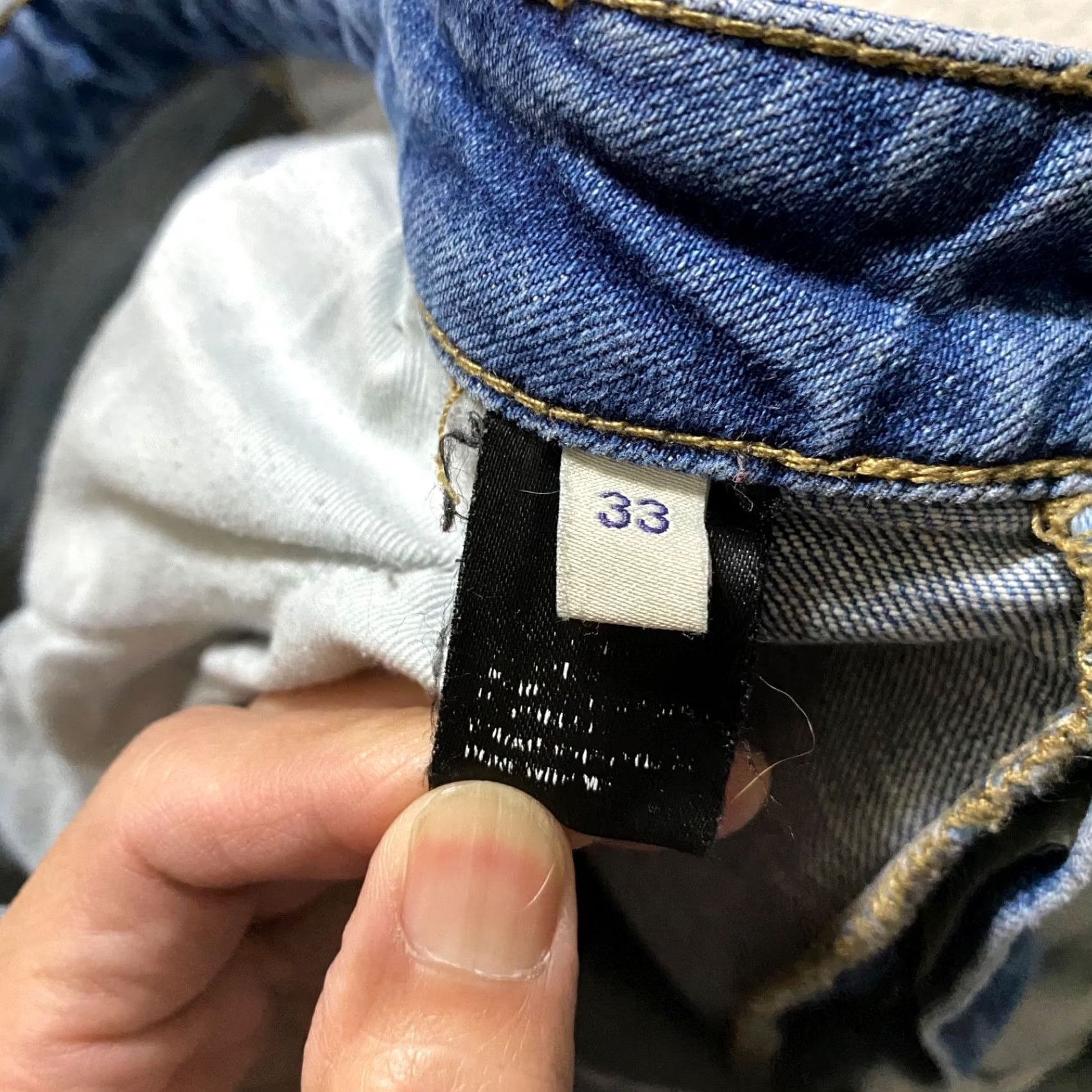 Madison Oliver Logan Madison Wide Leg Jeans sz 33 Blue Denim Medium Wash Weomens Size 27" / US 4 / IT 40 - 4 Thumbnail
