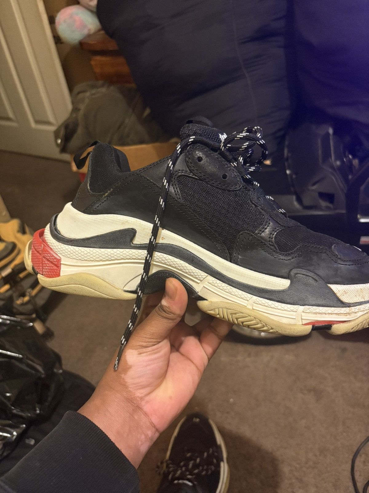 Balenciaga Balenciaga Triple S Black Red Size 41 Size US 8 / EU 41 - 7 Thumbnail