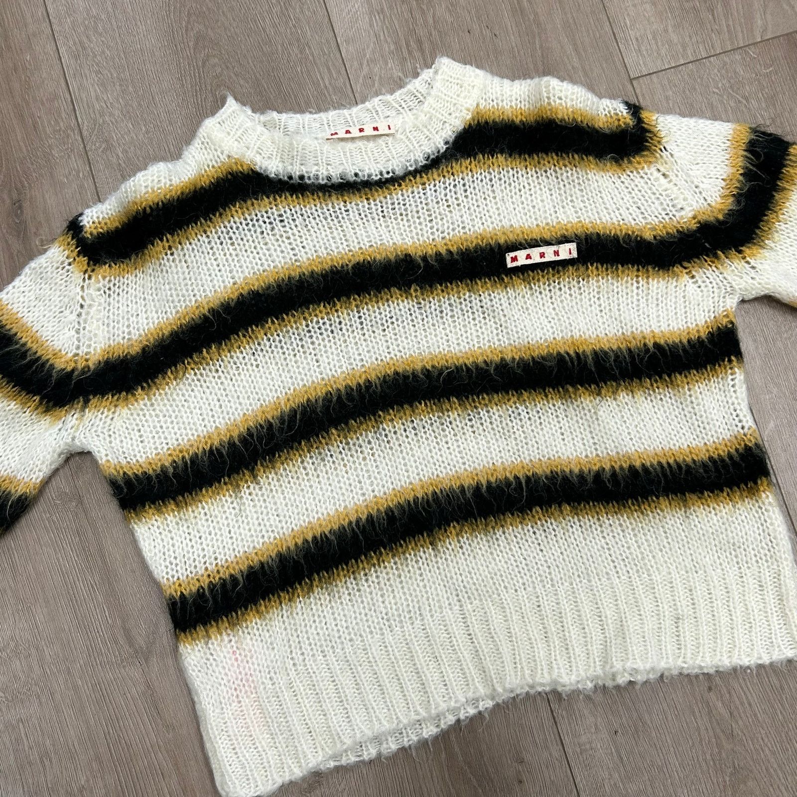 Marni Marni kids Striped Brushed Mohair Sweater White size 8 Size US XXS / EU 40 - 2 Thumbnail