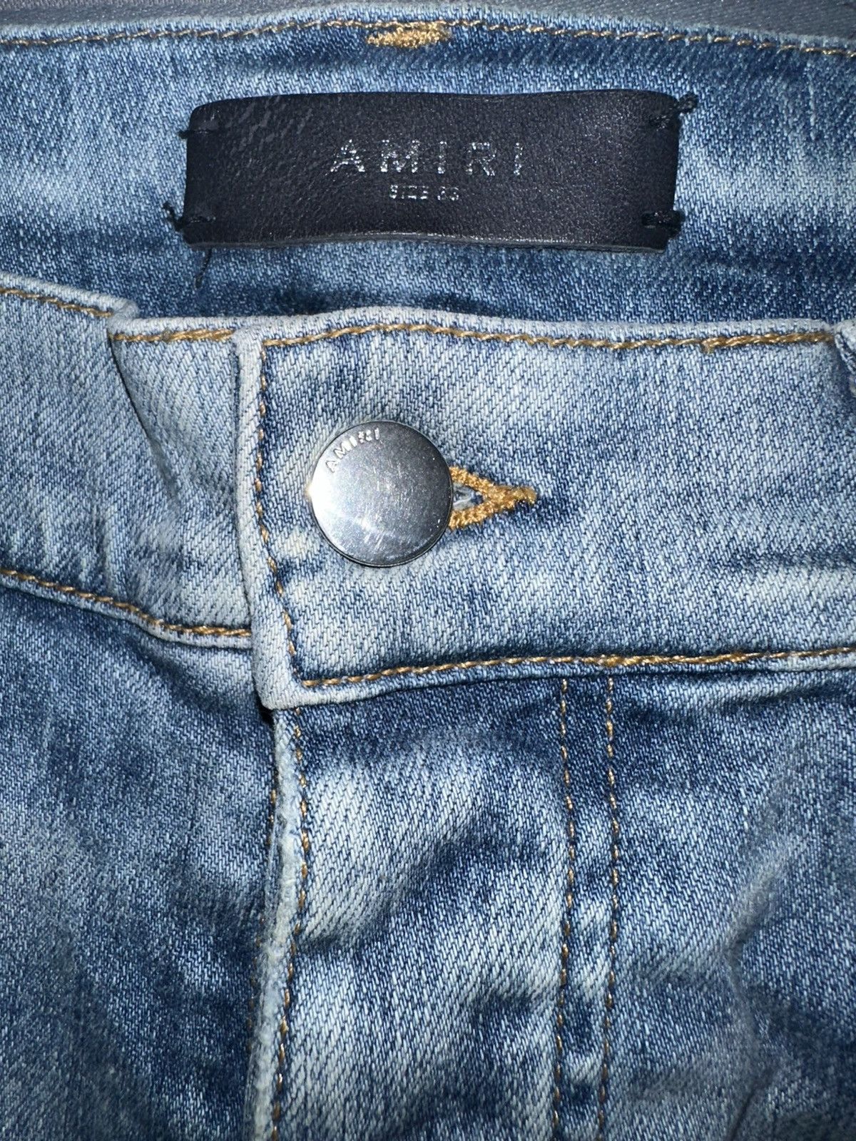 Amiri Amiri Blue Tie-Dye Art Patch Jeans Size US 33 - 4 Thumbnail