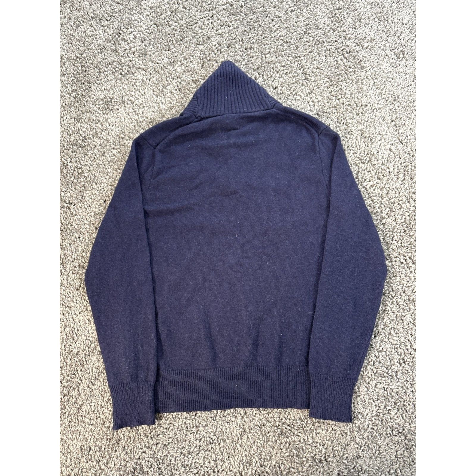J.Crew J.Crew Sweater Mens M Blue 100% Lambswool Button Shawl Collar Pullover Knit Ribbed Seasonal Golf Hiking Walking Leisure Mens Size US M / EU 48-50 / 2 - 6 Thumbnail