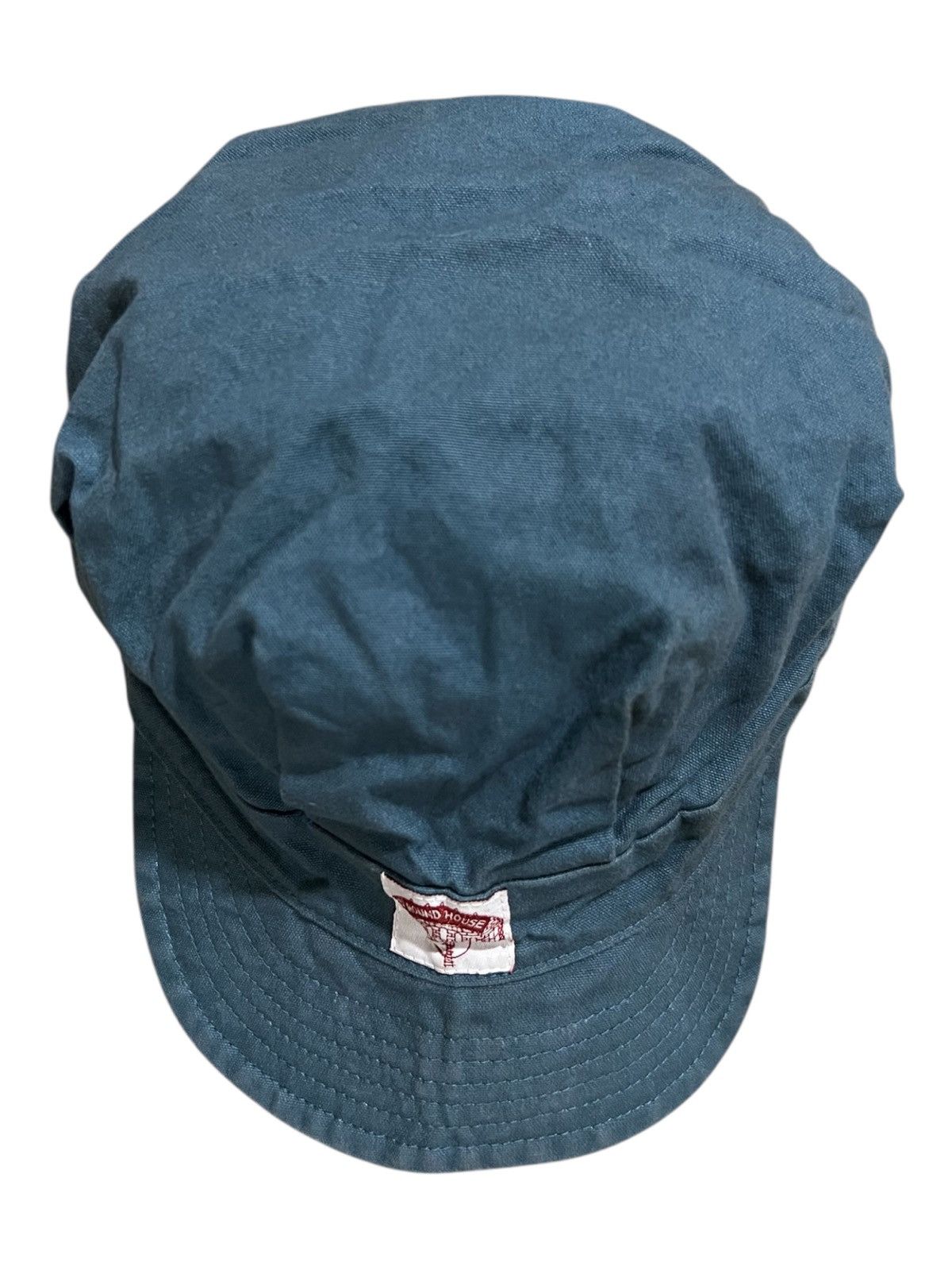 Garment Reproduction of Workers Vintage Round House Workwear Engineer Hat Cap Canvas Cotton Size ONE SIZE - 3 Thumbnail