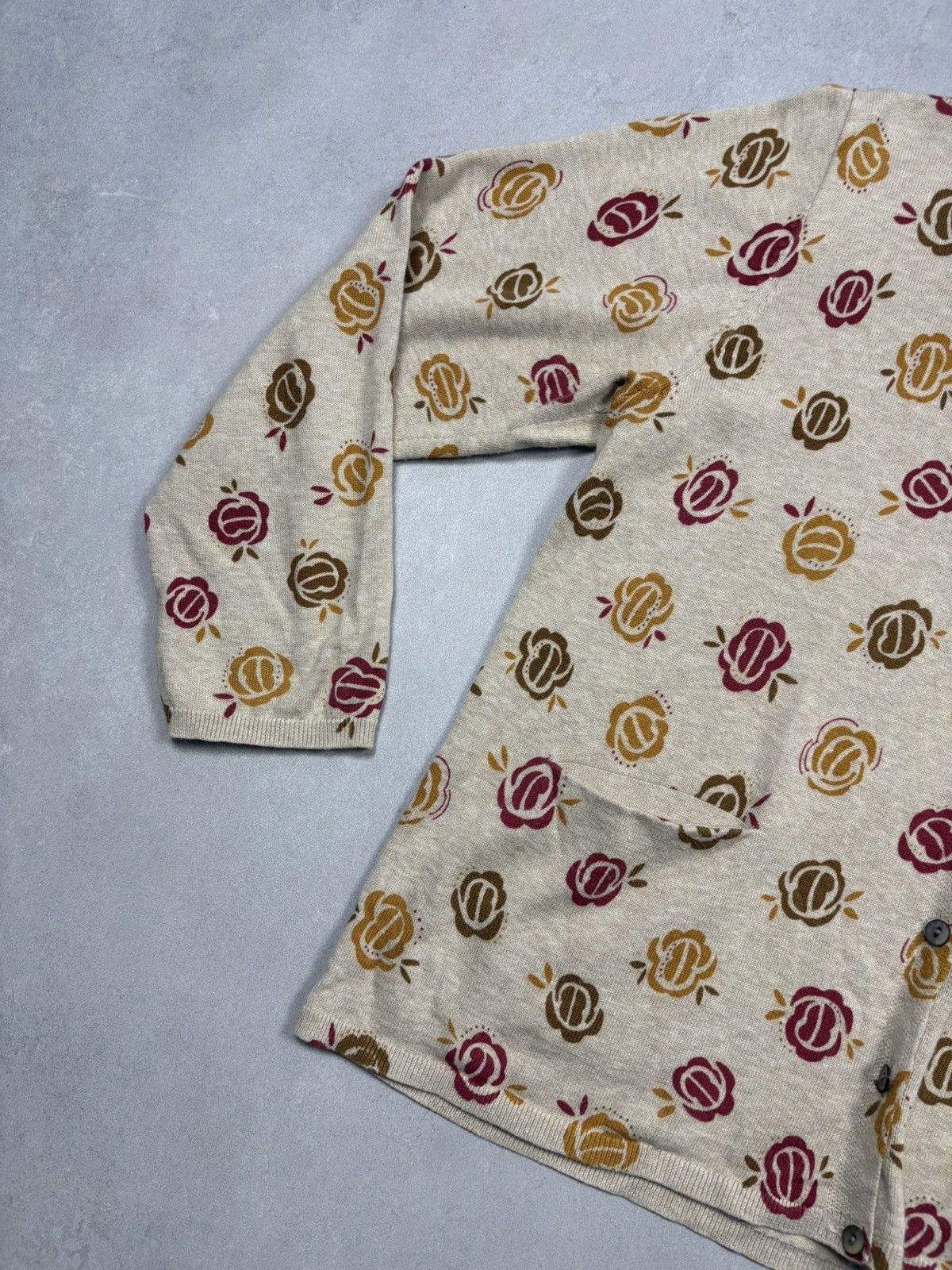 Other Gudrun Sjödén Floral Pattern Cardigan Organic Cotton Beige L Size US L / EU 52-54 / 3 - 3 Thumbnail