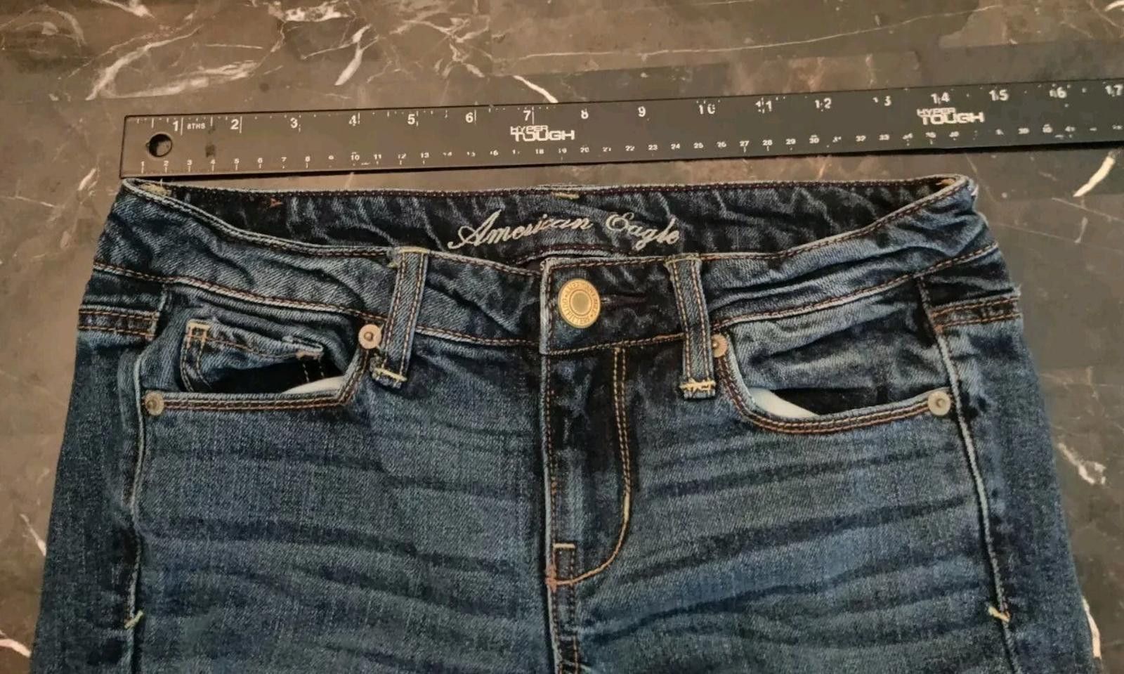 American Eagle Outfitters American Eagle Skinny Jeans Womens Size 0 Stretch Short Blue Size 25" / US 0 / IT 36 - 8 Thumbnail