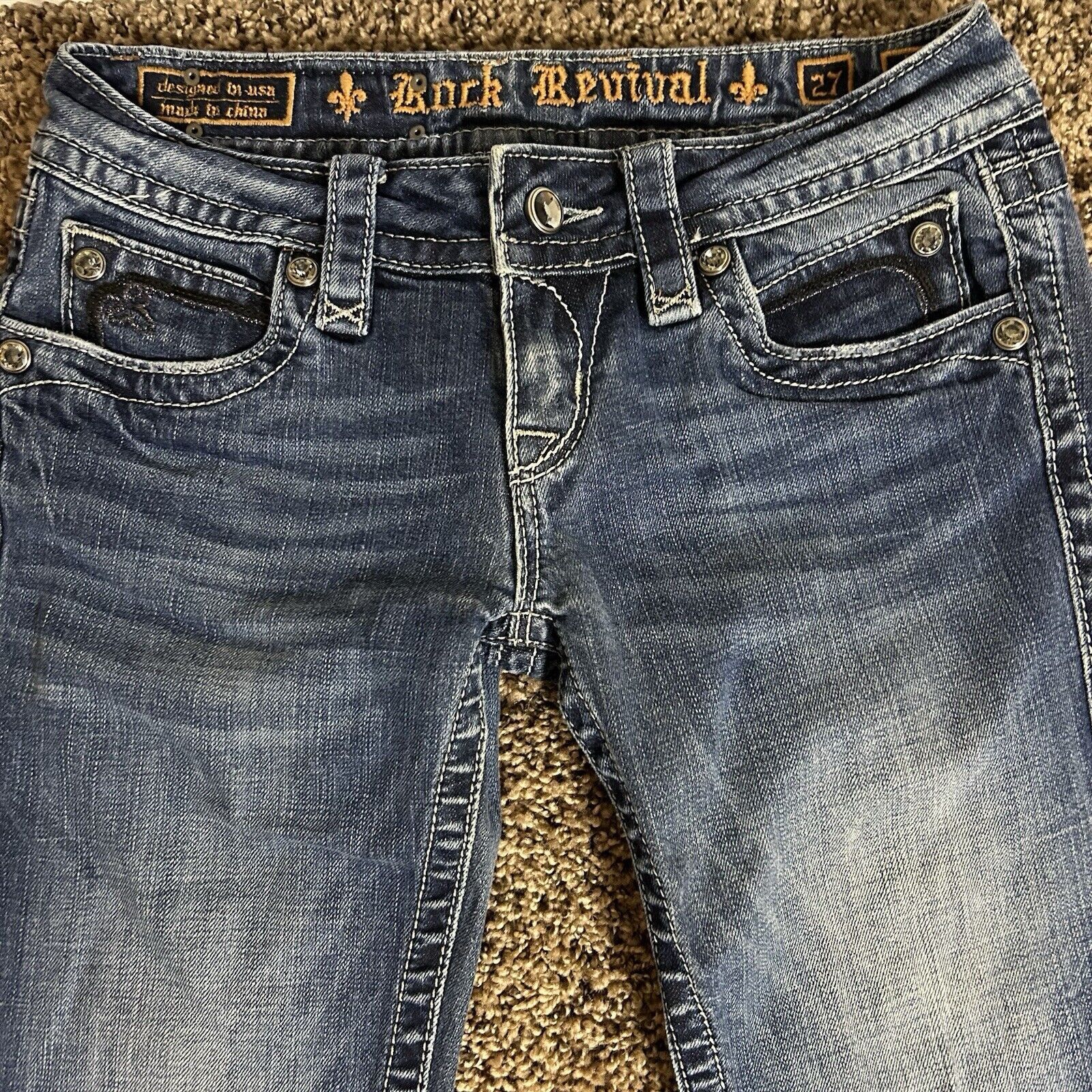 Rock Revival Rock Revival Women Evelyn Bt Cut Jeans Bling Women Size 27 Size 27" / US 4 / IT 40 - 2 Thumbnail