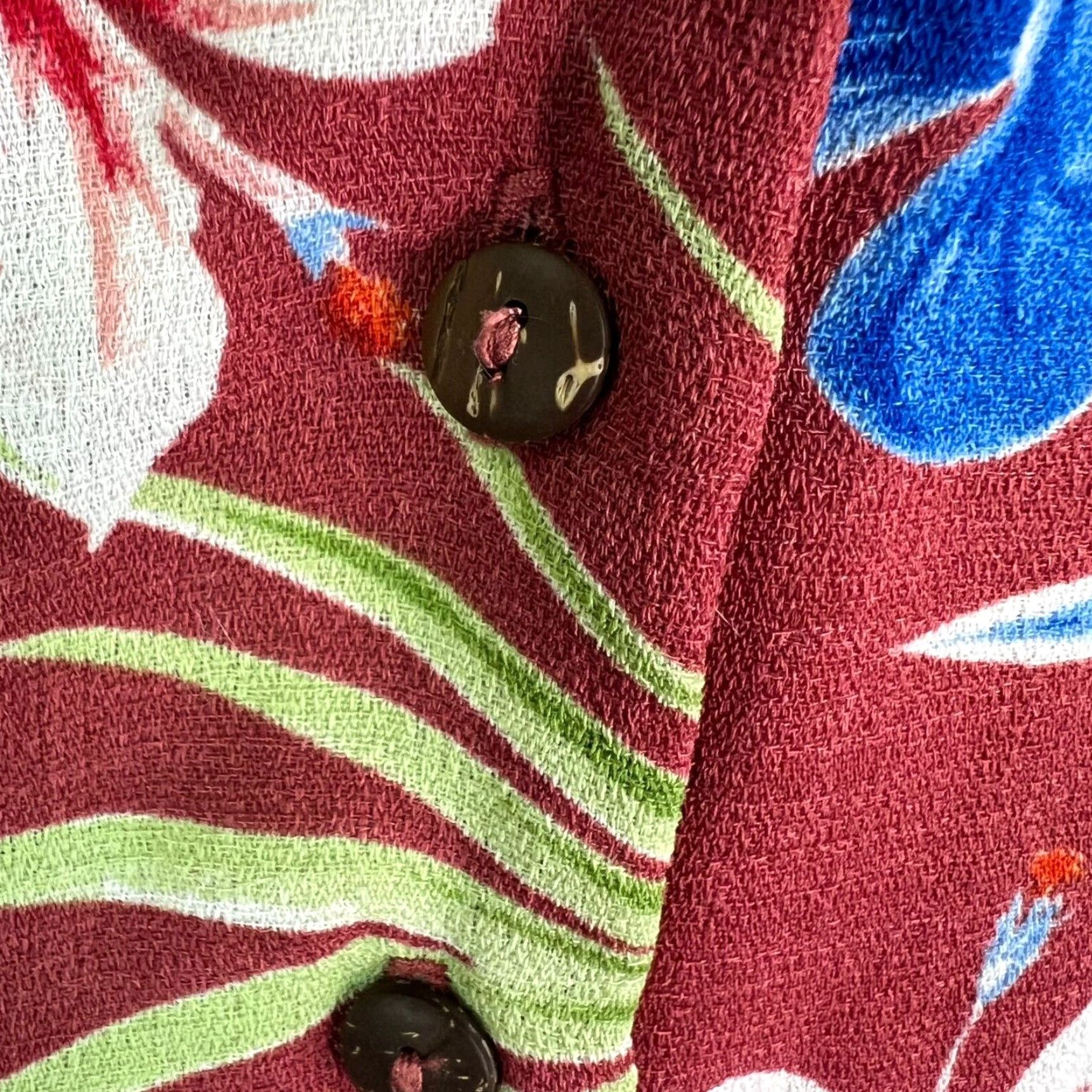 Vintage VINTAGE Perception Concept Button-Up Floral Blouse Womens M Red Floral Pattern Short Sleeve V-Neck Roundup? Size M / US 6-8 / IT 42-44 - 5 Thumbnail
