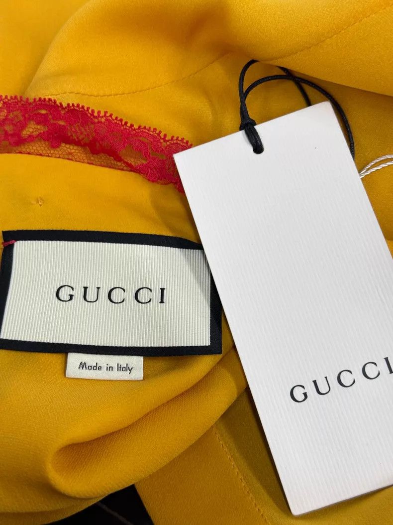 Gucci Gucci Yellow and red silk shirt Size XS / US 0-2 / IT 36-38 - 4 Thumbnail