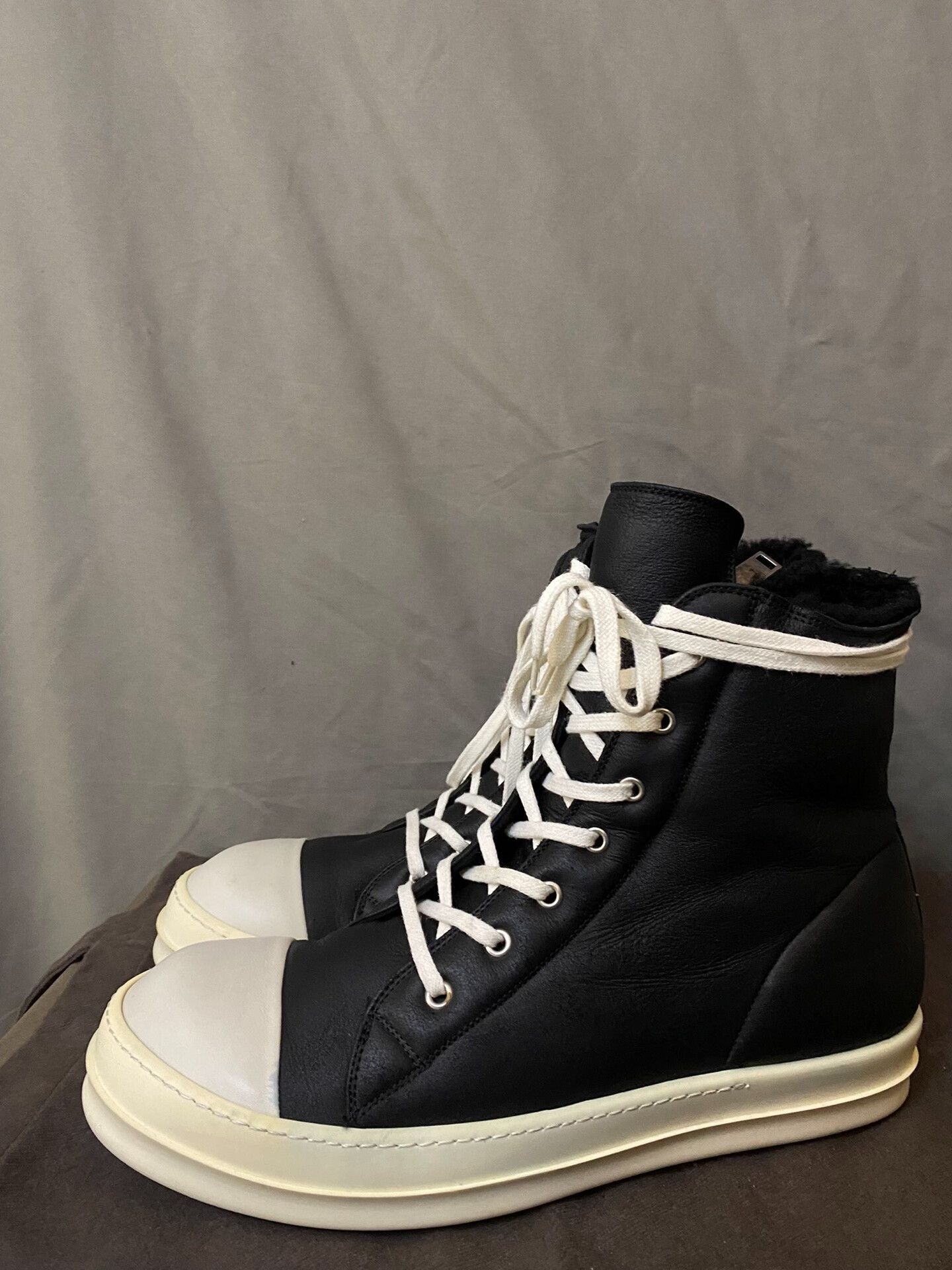 Rick Owens rick owens high-top leather sneakers size 45 Size US 11 / EU 44 - 1 Thumbnail