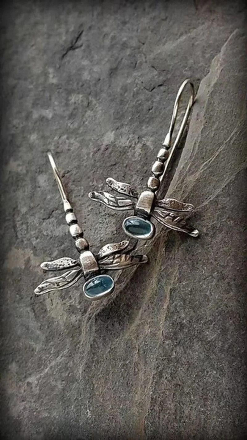 Other Retro Silver Color Women's Dragonfly Earrings Size ONE SIZE - 1 Thumbnail