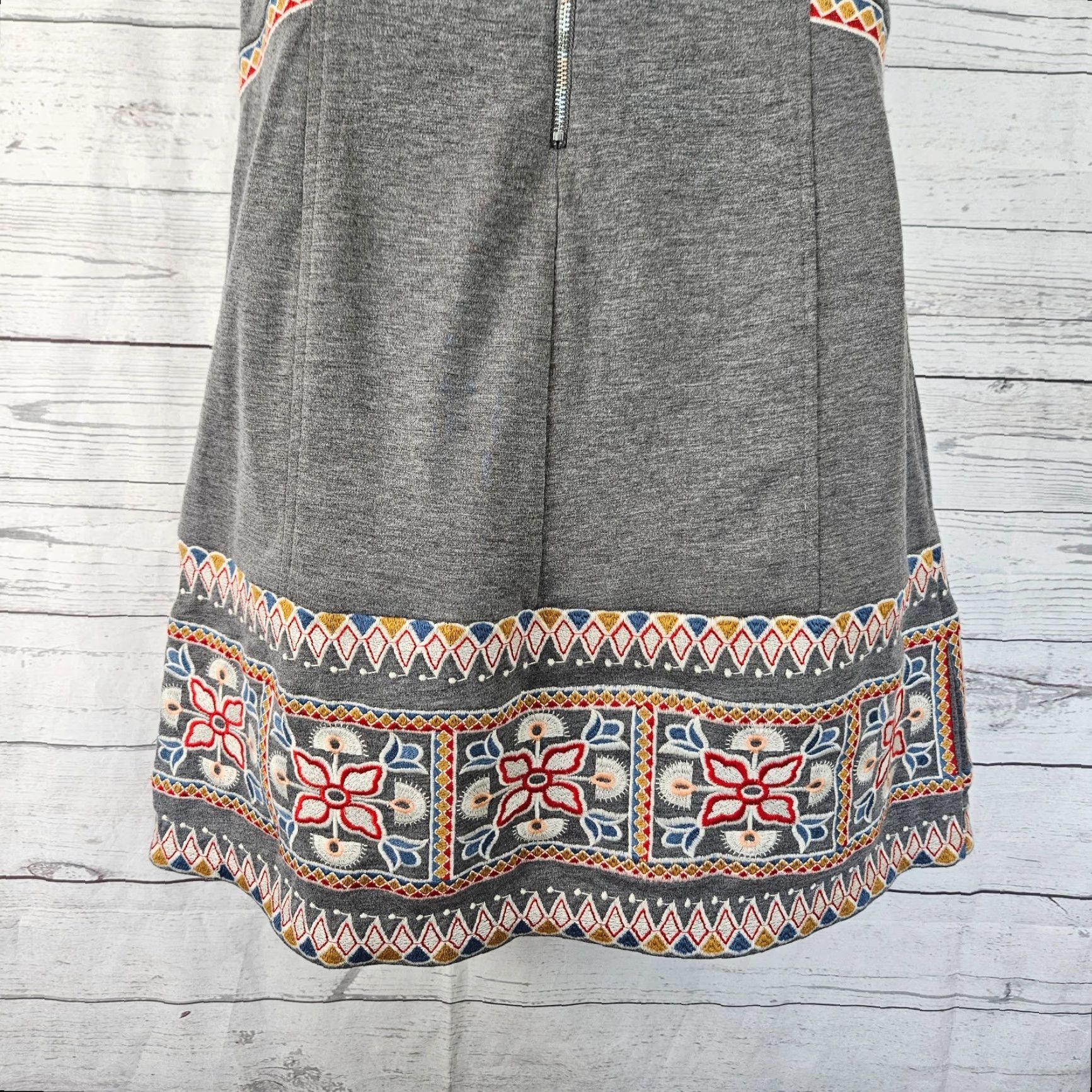 Vintage Pixley Aurelia Dress Womens L Gray Embroidered Sleeveless A-Line Shirt? Size L / US 10 / IT 46 - 6 Thumbnail