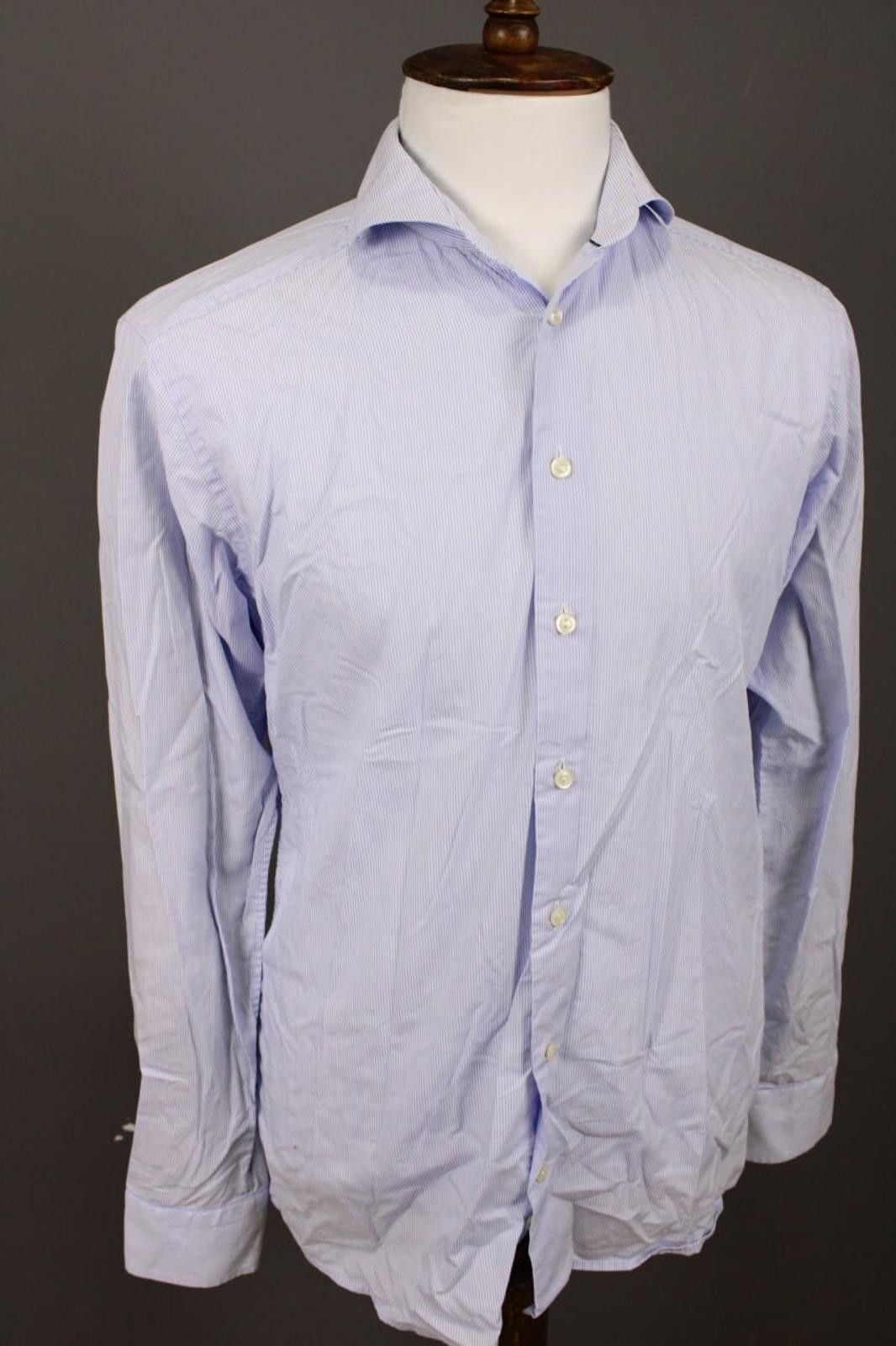 Eton Eton Slim Fit Blue Pinstripe Button Dress Shirt Size 16 41 L Size US M / EU 48-50 / 2 - 4 Thumbnail