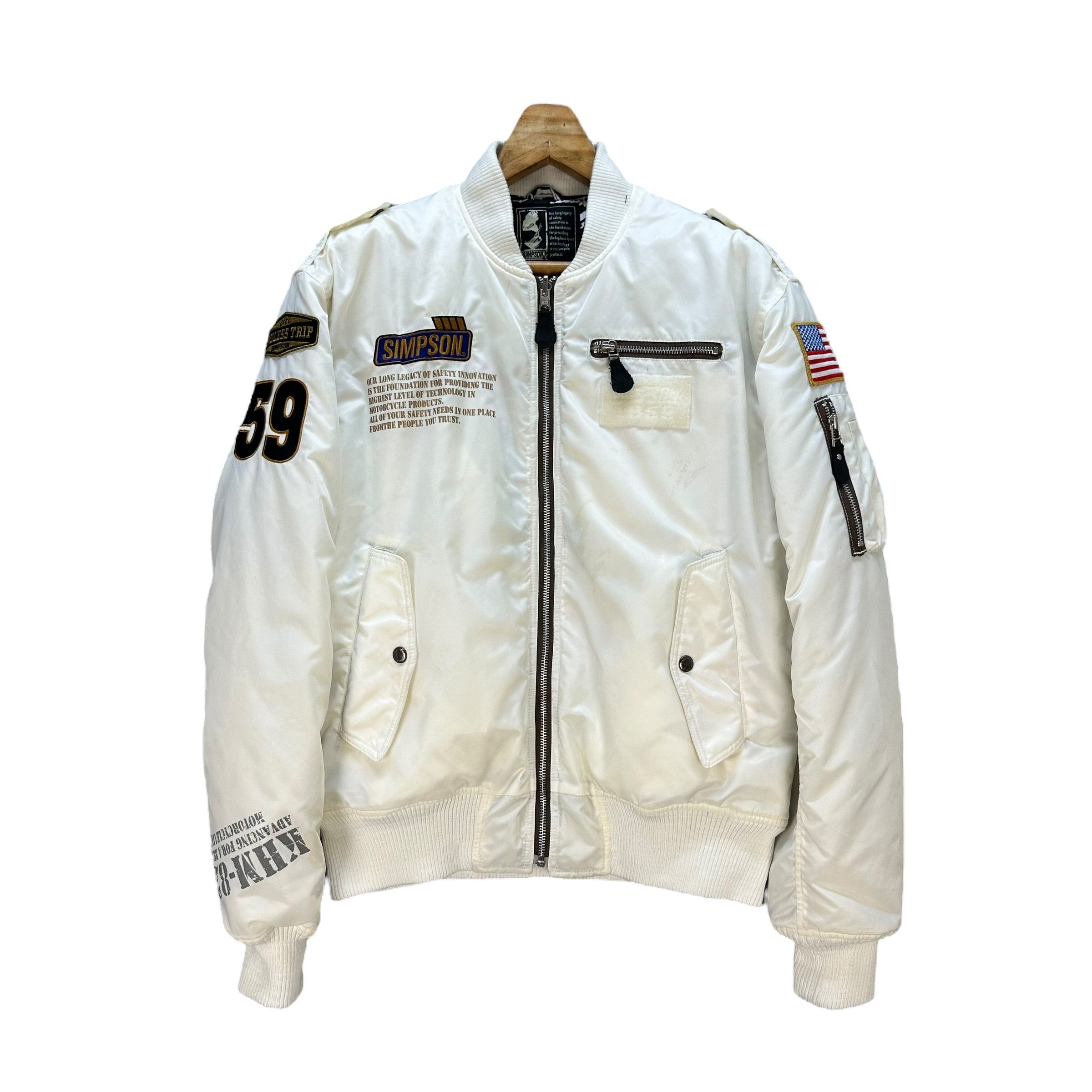 The Simpsons SIMPSON NORTH CAROLINA Big Logo Bomber Jacket #A80-1940 Size US L / EU 52-54 / 3 - 4 Thumbnail