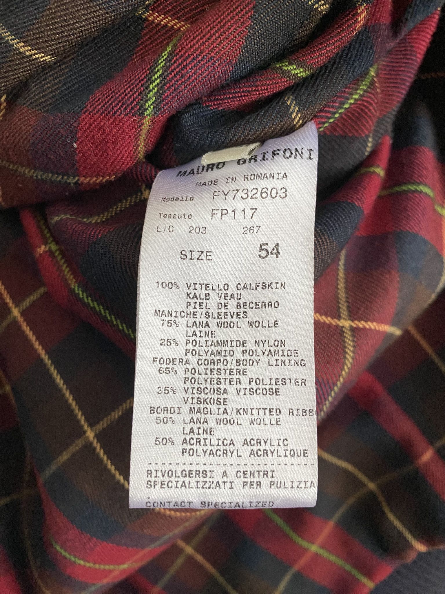 Other Calf Skin / Wool Sleeves - Flannel Lined Leather Jacket Size US L / EU 52-54 / 3 - 5 Thumbnail