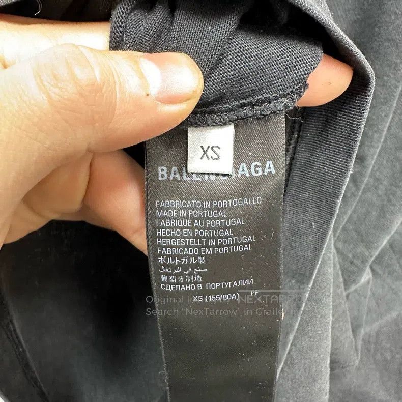 Balenciaga Balenciaga Washed Distressed Diamond T-Shirt Size US XS / EU 42 / 0 - 4 Thumbnail