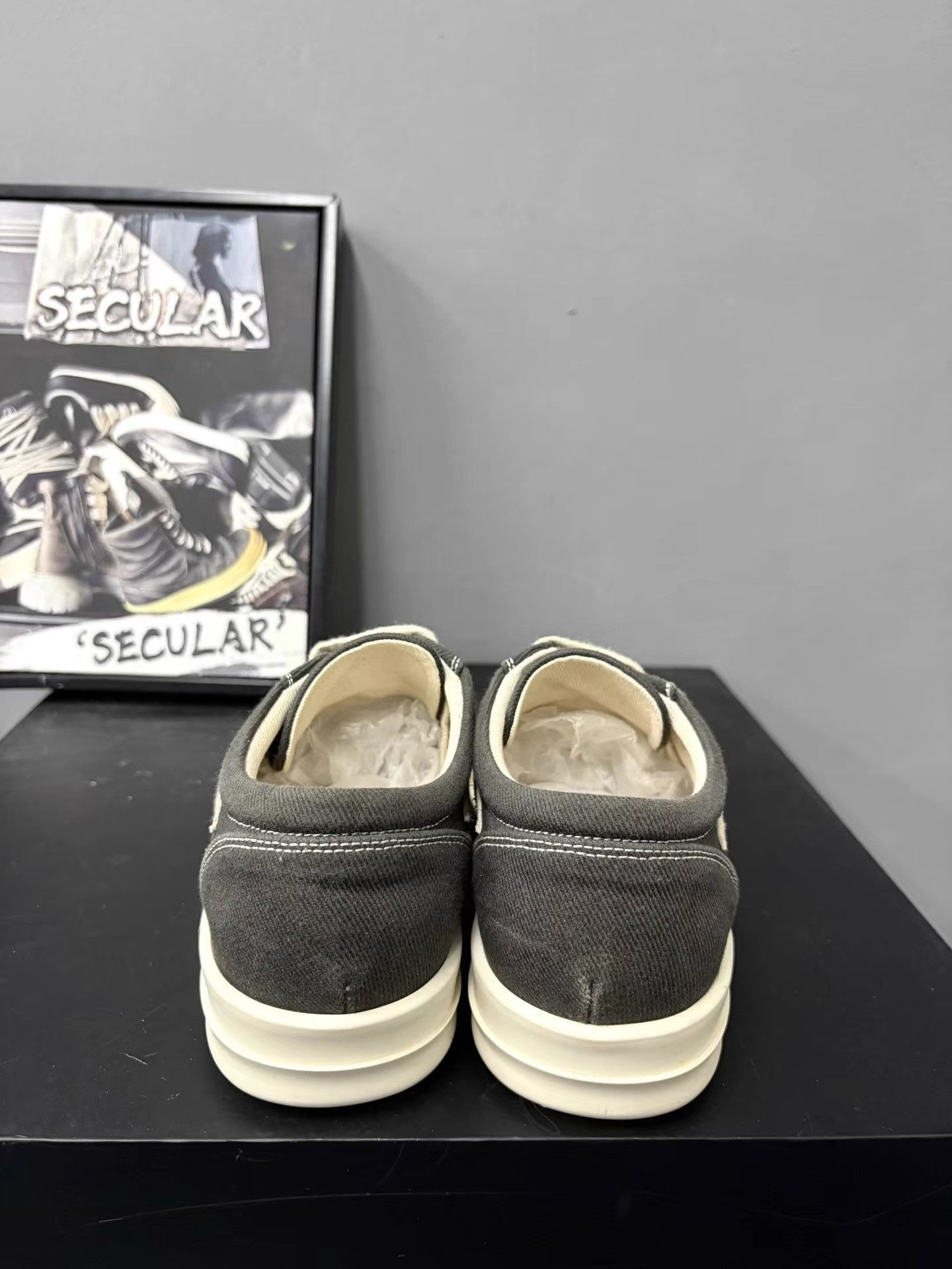 Rick Owens RickOwens Drkshdw Canvas Grey Low-Top Sneakers K34 Size US 8 / EU 41 - 7 Thumbnail