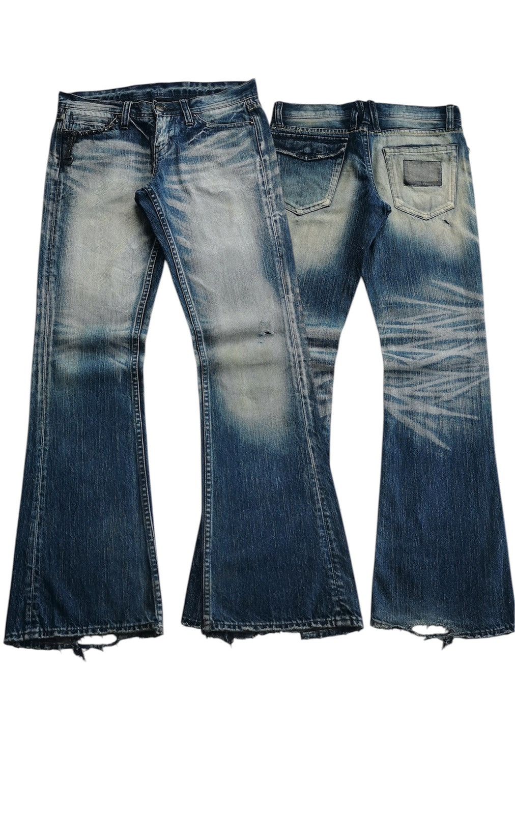 Bootcut Murder License Distressed Faded Denim Jeans Grunge