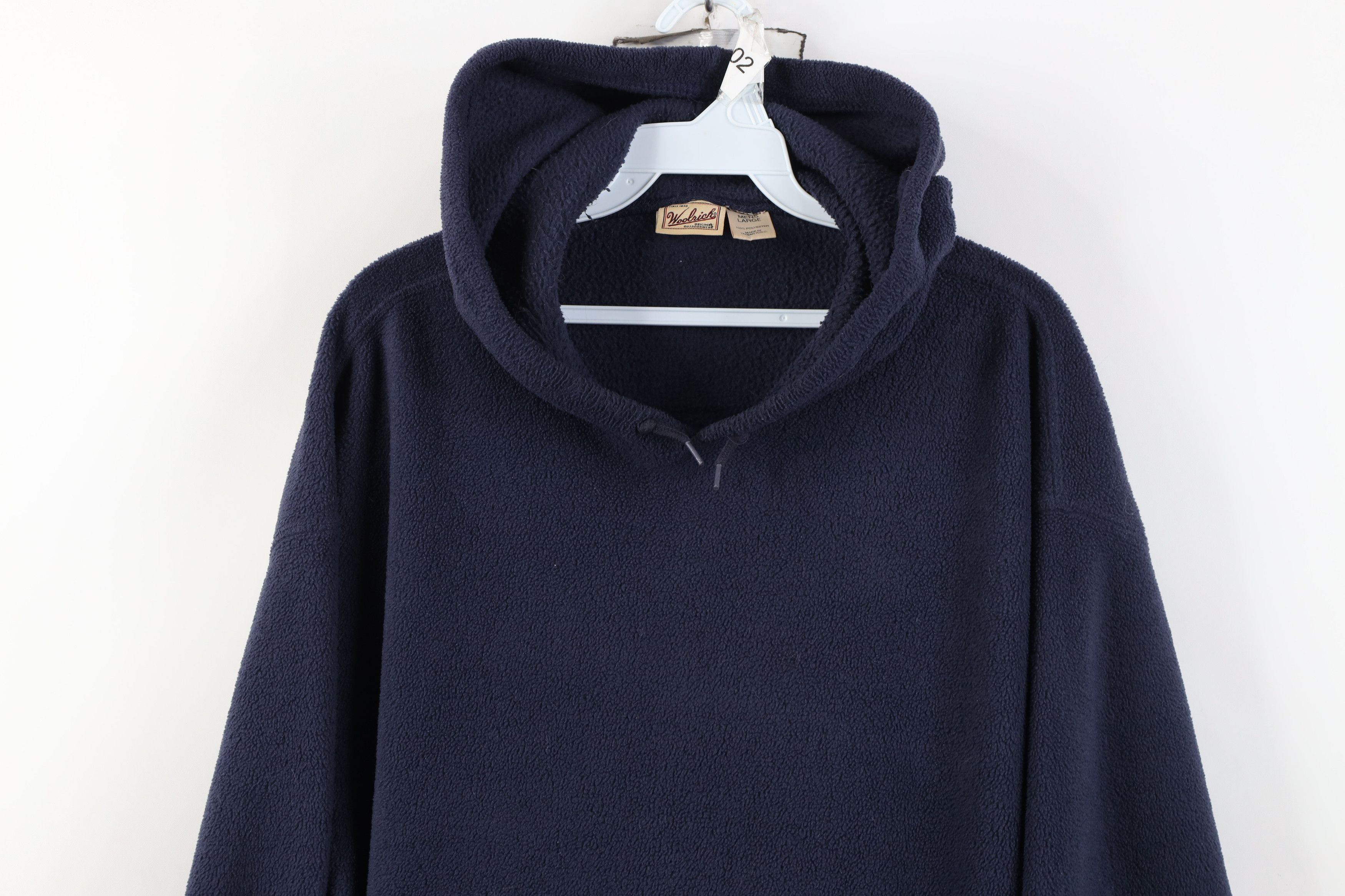 Woolrich Woolen Mills Vintage 90s Woolrich Blank Fleece Hoodie Sweatshirt Blue Size US L / EU 52-54 / 3 - 2 Thumbnail