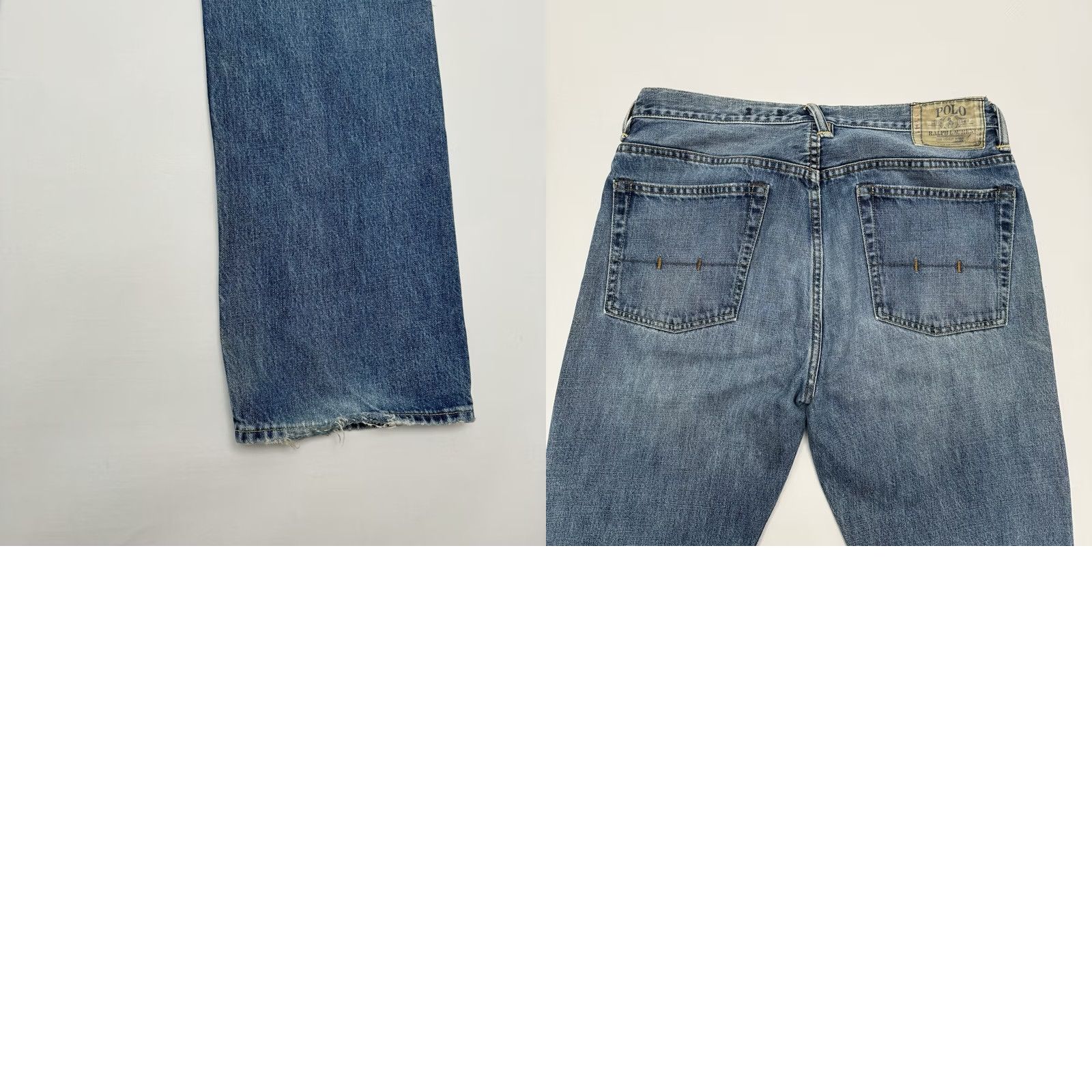 Polo Ralph Lauren VTG Polo Ralph Lauren Jeans Men's 32x32 Straight Distressed Blue Denim 90s Y2K Rails A Size US XS / EU 42 / 0 - 9 Thumbnail