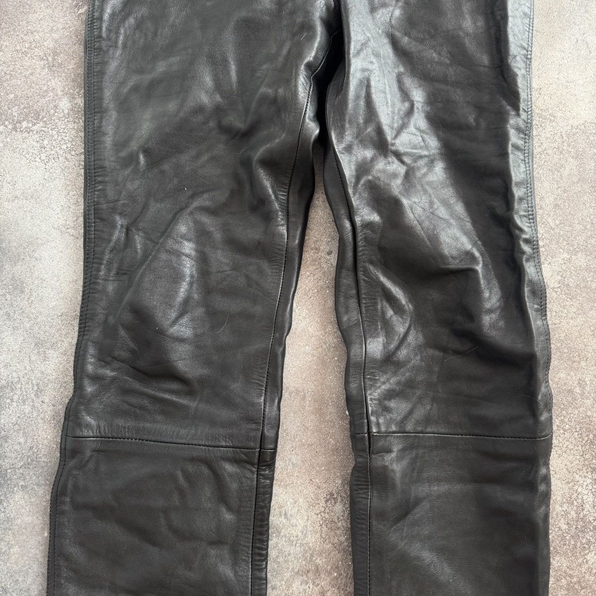 Japanese Brand Vintage Moto Racing Black Leather Pants Size US 30 / EU 46 - 8 Thumbnail