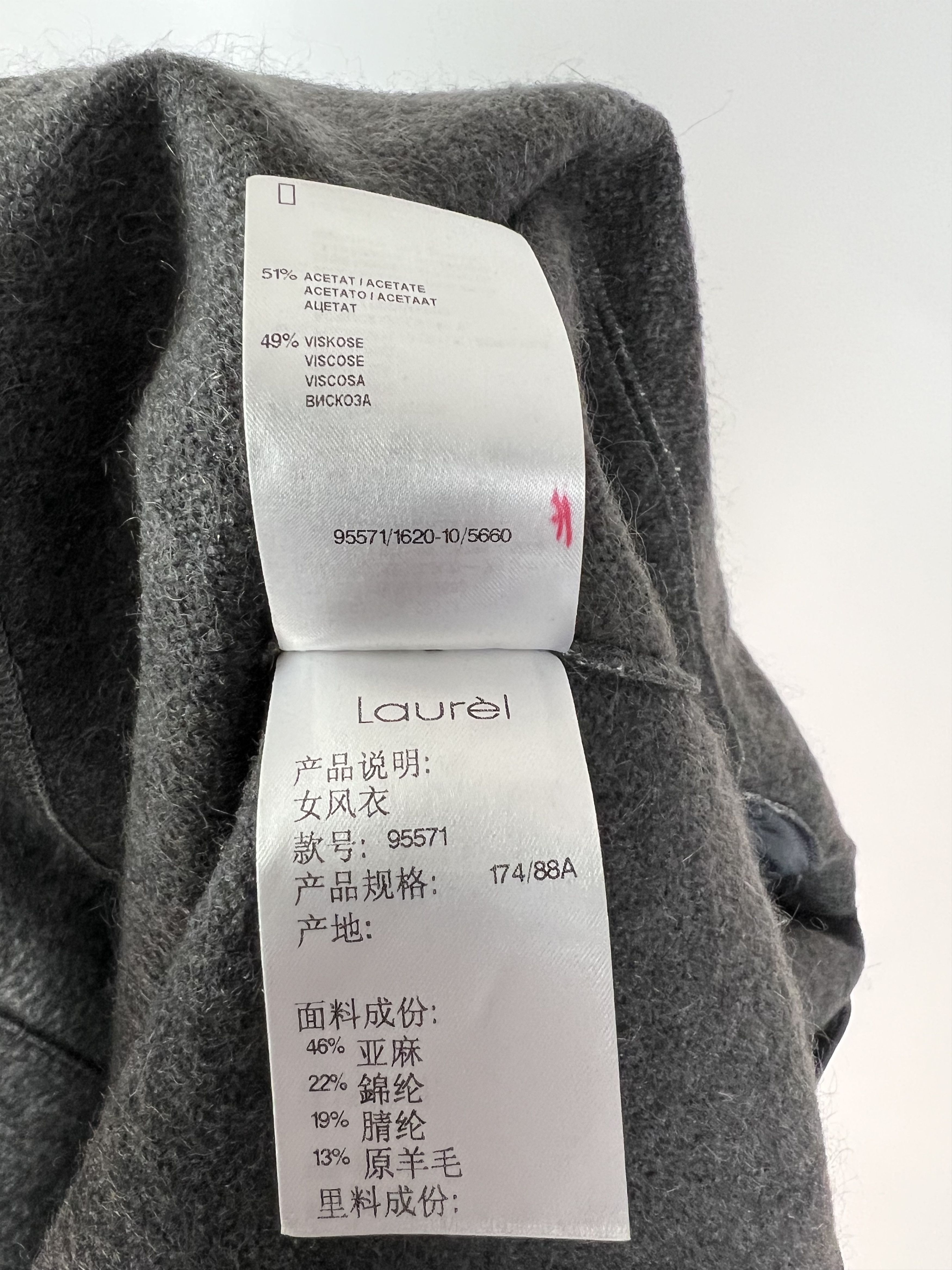 Designer Laurel Linen Virgin Wool Coat Sequins Rhinestone US6 GB10 Size M / US 6-8 / IT 42-44 - 14 Thumbnail