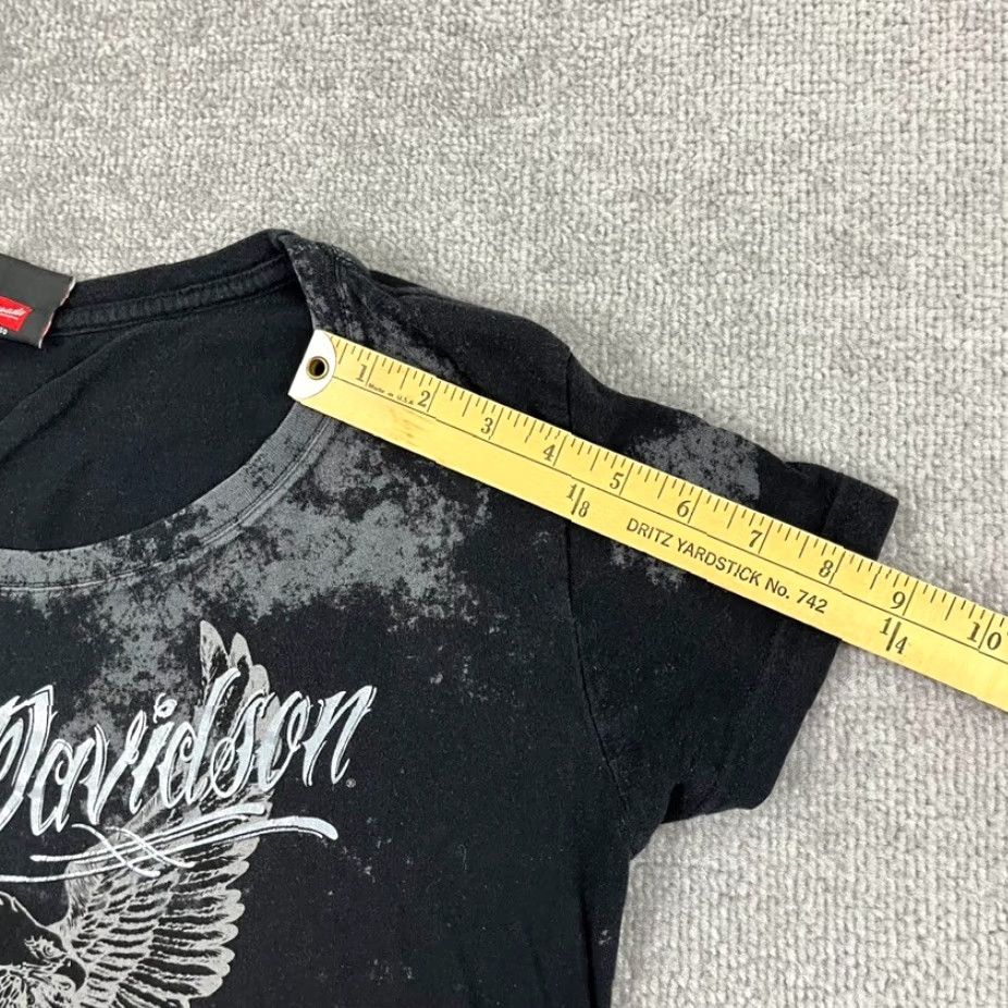 Harley Davidson Harley-Davidson Graphic Tee Womens Large Black White Biker Motorcycle Casual T-Shirt Size L / US 10 / IT 46 - 7 Thumbnail