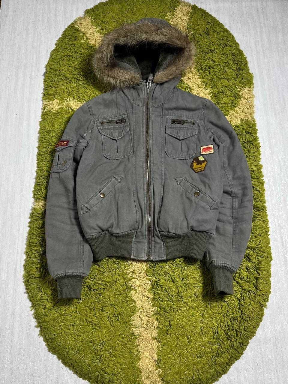 Japanese Brand Vintage Japanese Washed Cropped Fur LGB Style Bomber Jacket Size L / US 10 / IT 46 - 1 Thumbnail