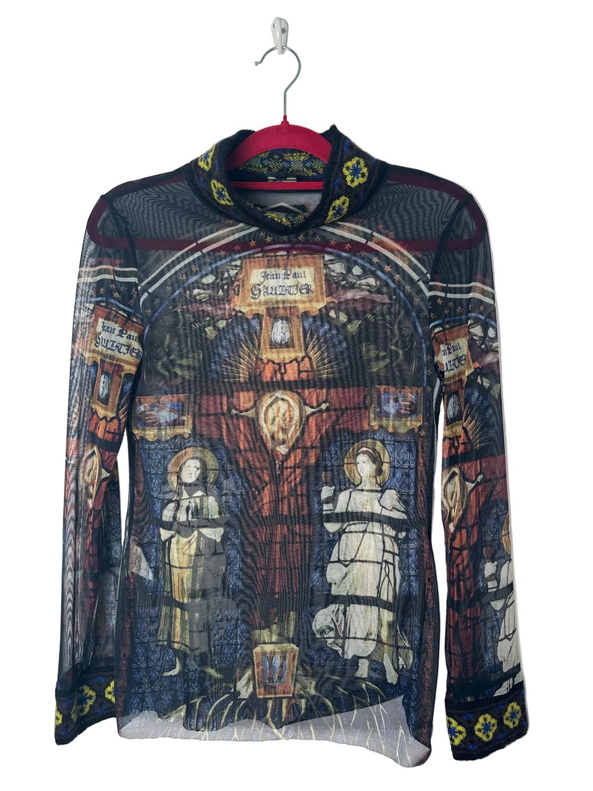 Jean Paul Gaultier Jean Paul Gaultier F/W 1998 Cathedral Print Mesh Top Size S / US 4 / IT 40 - 3 Thumbnail