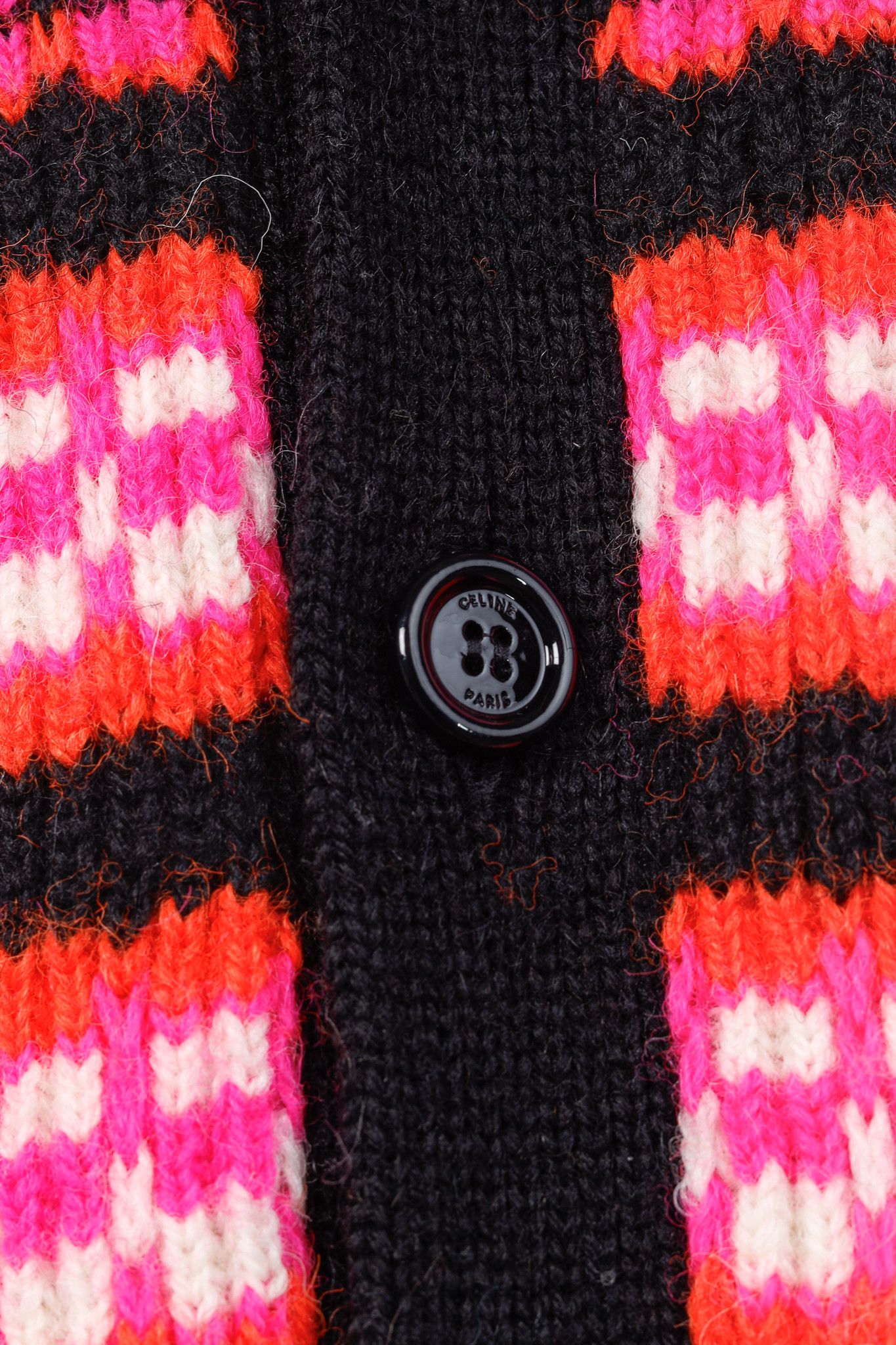 Celine Celine Pink Striped Jacquard-Knit Wool Ski Cardigan Size US S / EU 44-46 / 1 - 9 Thumbnail
