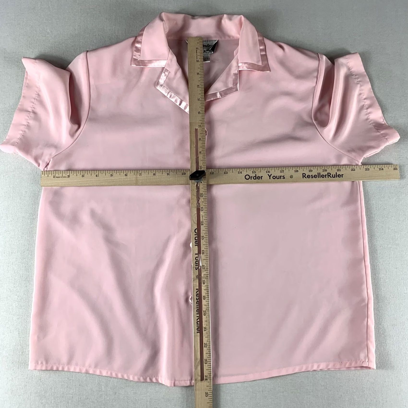 Pinko SARAH BENTLEY PINK BUTTON UP SHIRT WOMENS PL SHORT SLEEVE COLLAR (SHOULDER PADS) Size L / US 10 / IT 46 - 4 Thumbnail