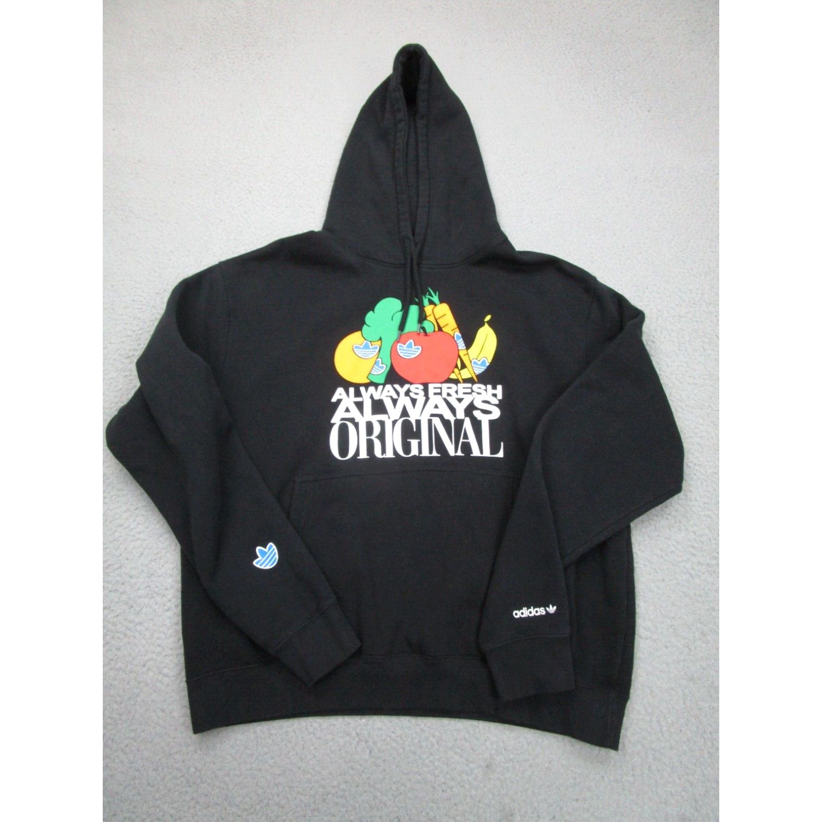 Adidas Adidas Sweater Men XL Black Hoodie Sweatshirt Fresh 
