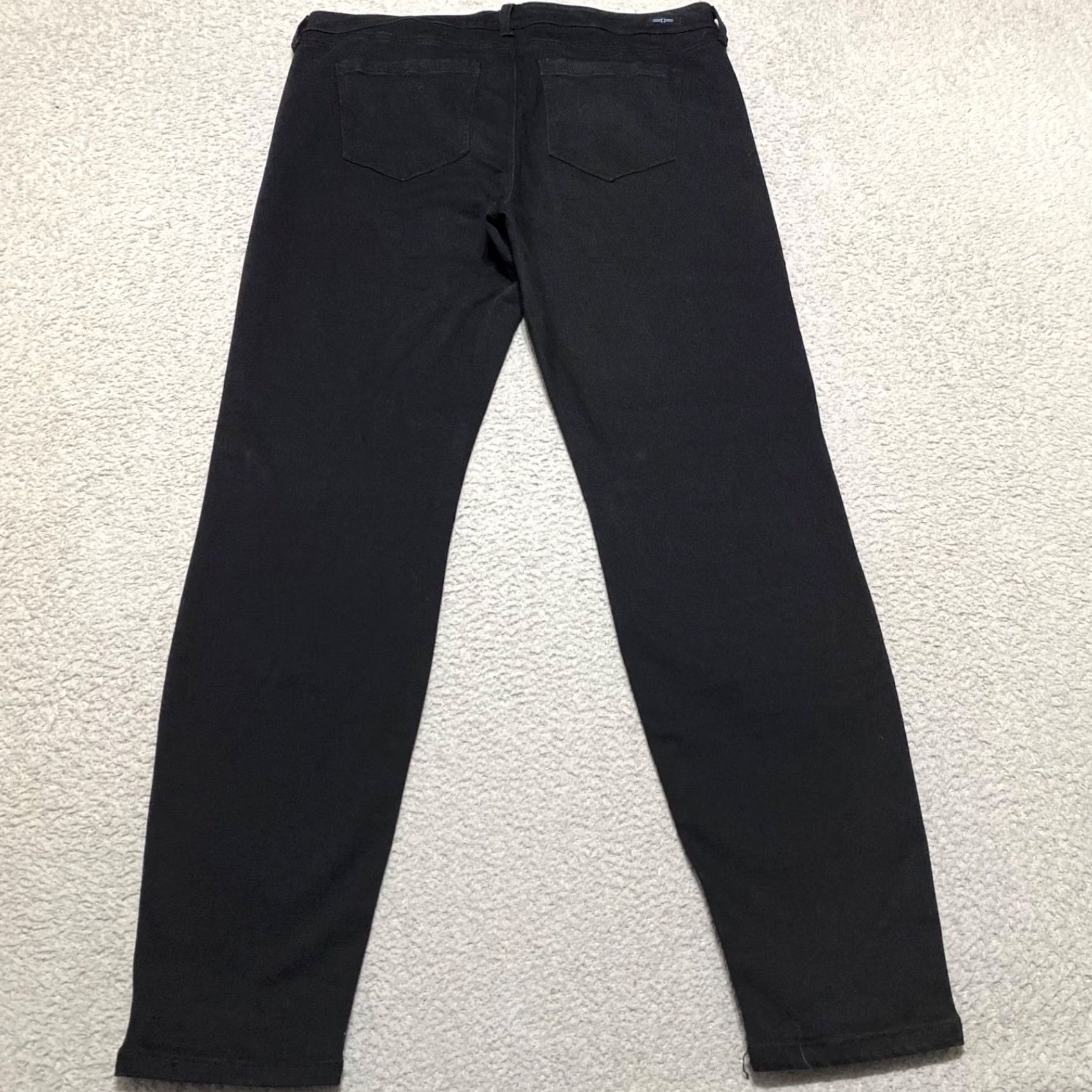 Vintage Liverpool Jeans Womens Jeans Black Dark Wash Skinny 16 Regular Mid Rise Pockets Stretch City 80s/90s Mens Womens Girls Size 38" / US 16 / IT 52 - 2 Thumbnail