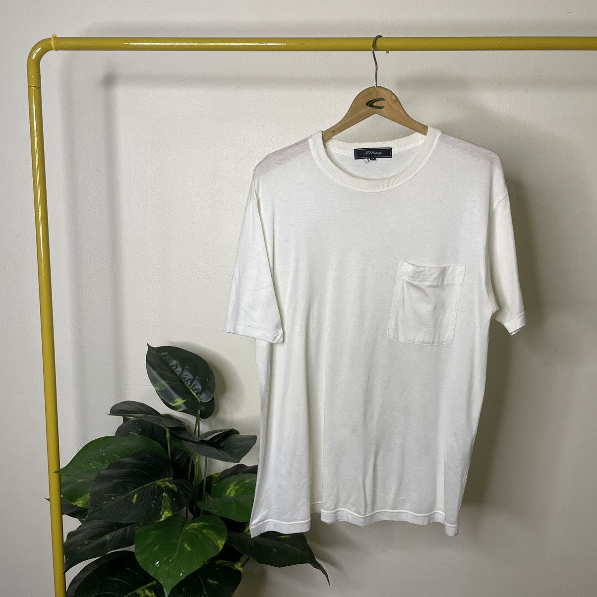 S.T. Dupont ST Dupont Paris Single Pocket White Blank T Shirt Size US L / EU 52-54 / 3 - 1 Thumbnail