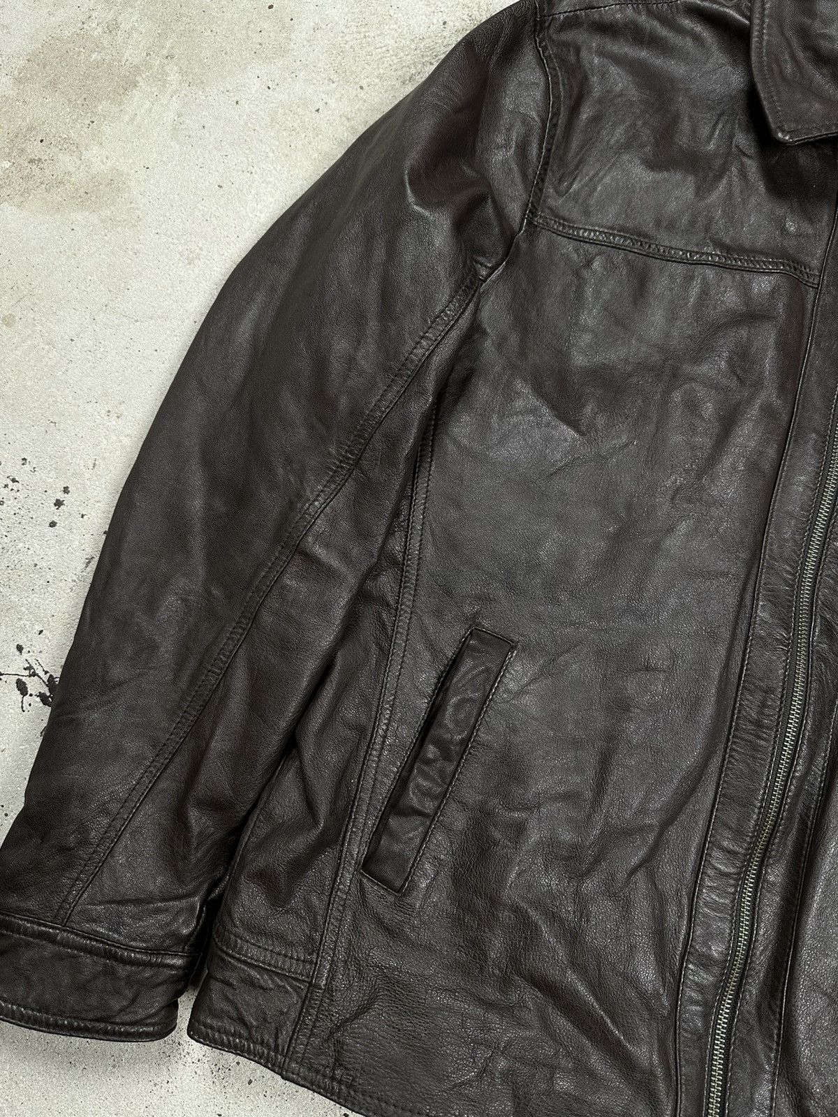 Genuine Leather × Vintage ‼️ Vintage y2k Brown Lamb Leather Jacket Size US L / EU 52-54 / 3 - 4 Thumbnail