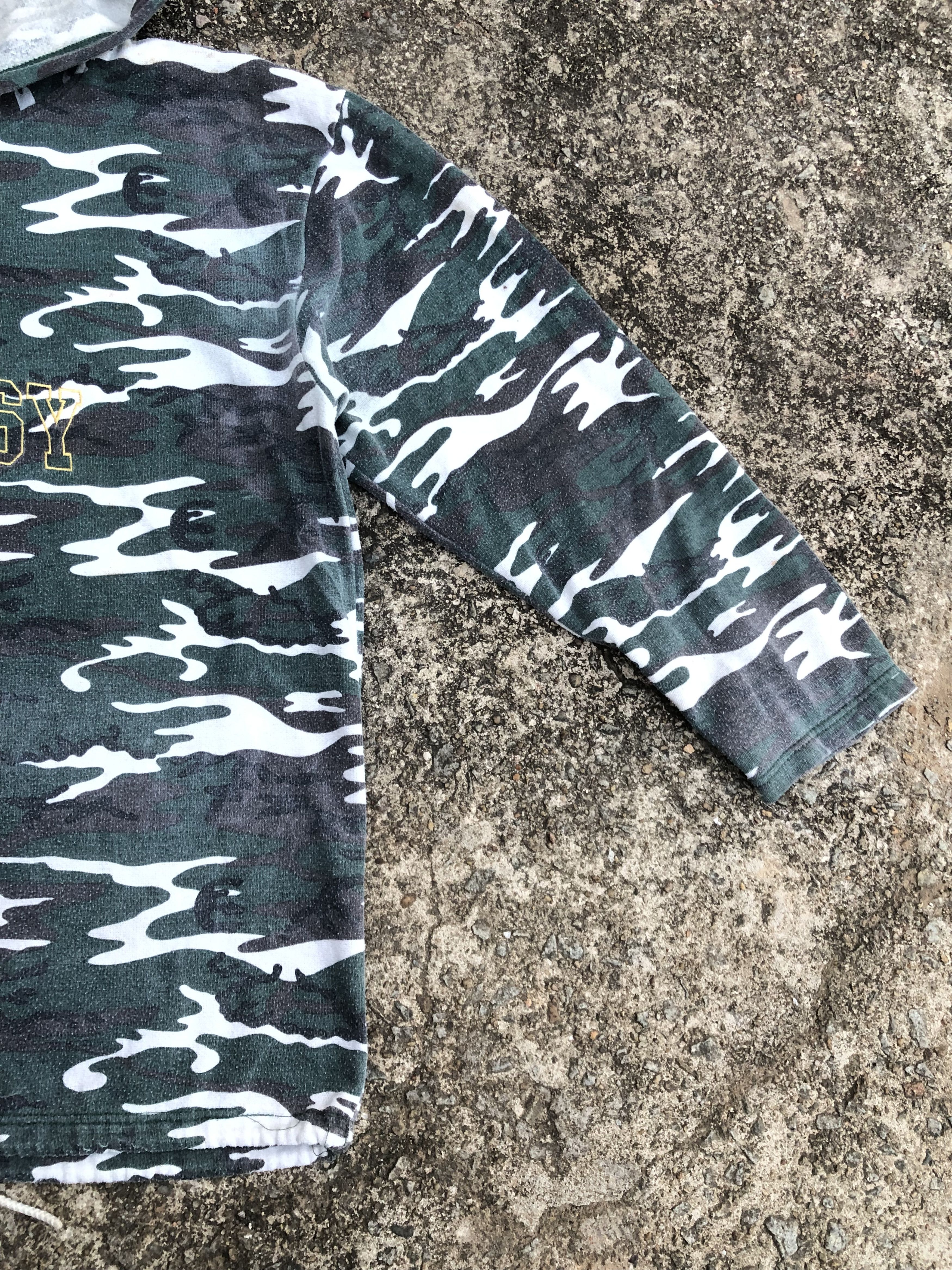 Vintage 🔥Vintage OG Old STUSSY Camouflage Half-Zip Hoody Sweatshirt Size US L / EU 52-54 / 3 - 7 Thumbnail