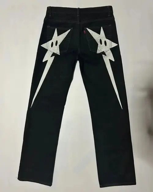 Jean Streetwear Y2k Stars Print Baggy Jeans Size US 32 / EU 48 - 2 Thumbnail