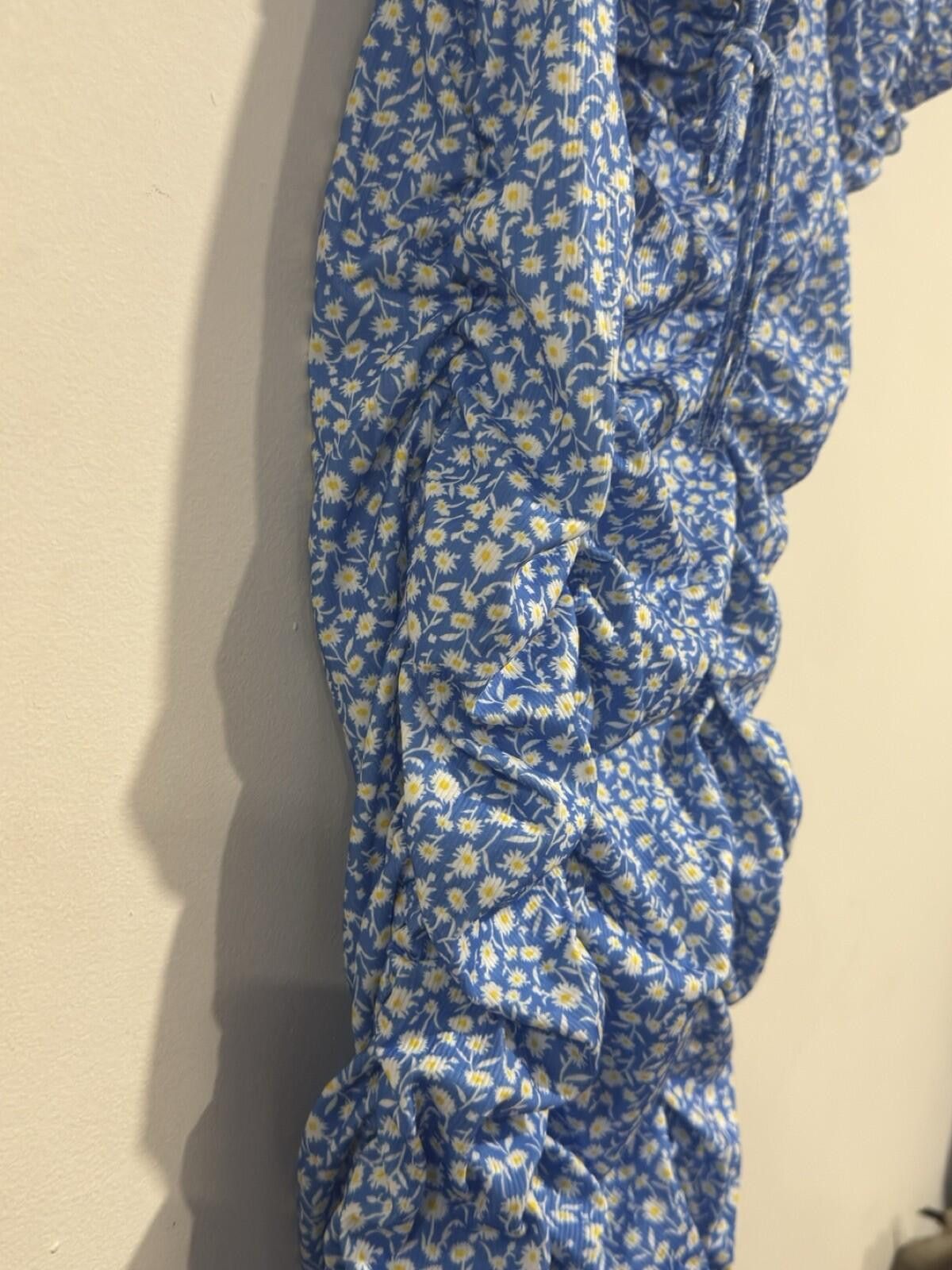 Other Ditsy Sweetheart Neck Puff Slve Tie Front Ruched Bodycon Drs Size XL / US 12-14 / IT 48-50 - 12 Thumbnail