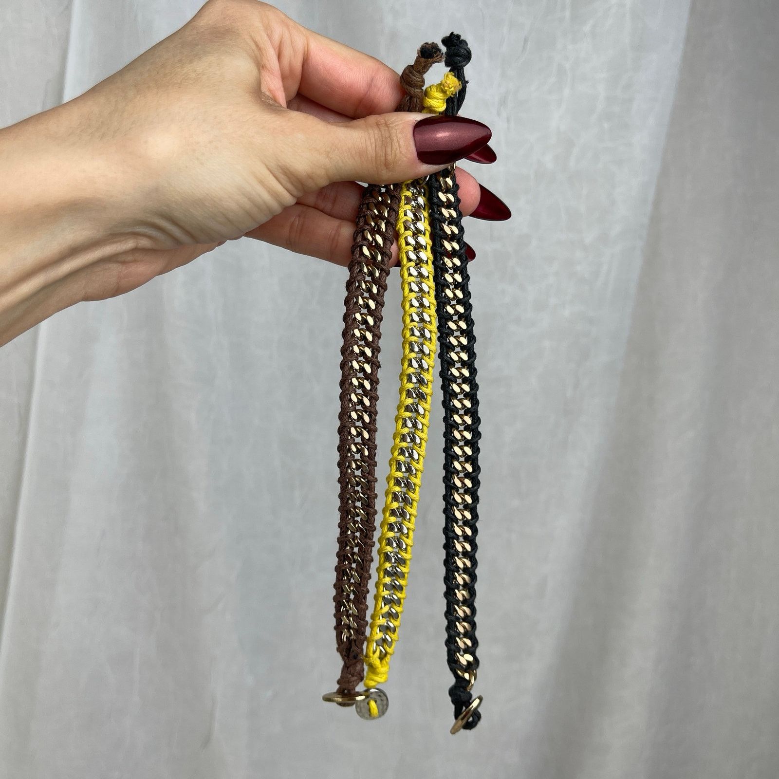 Other Chain Link Braided Bracelets Gold Silver Black Brown Yellow Size ONE SIZE - 21 Thumbnail