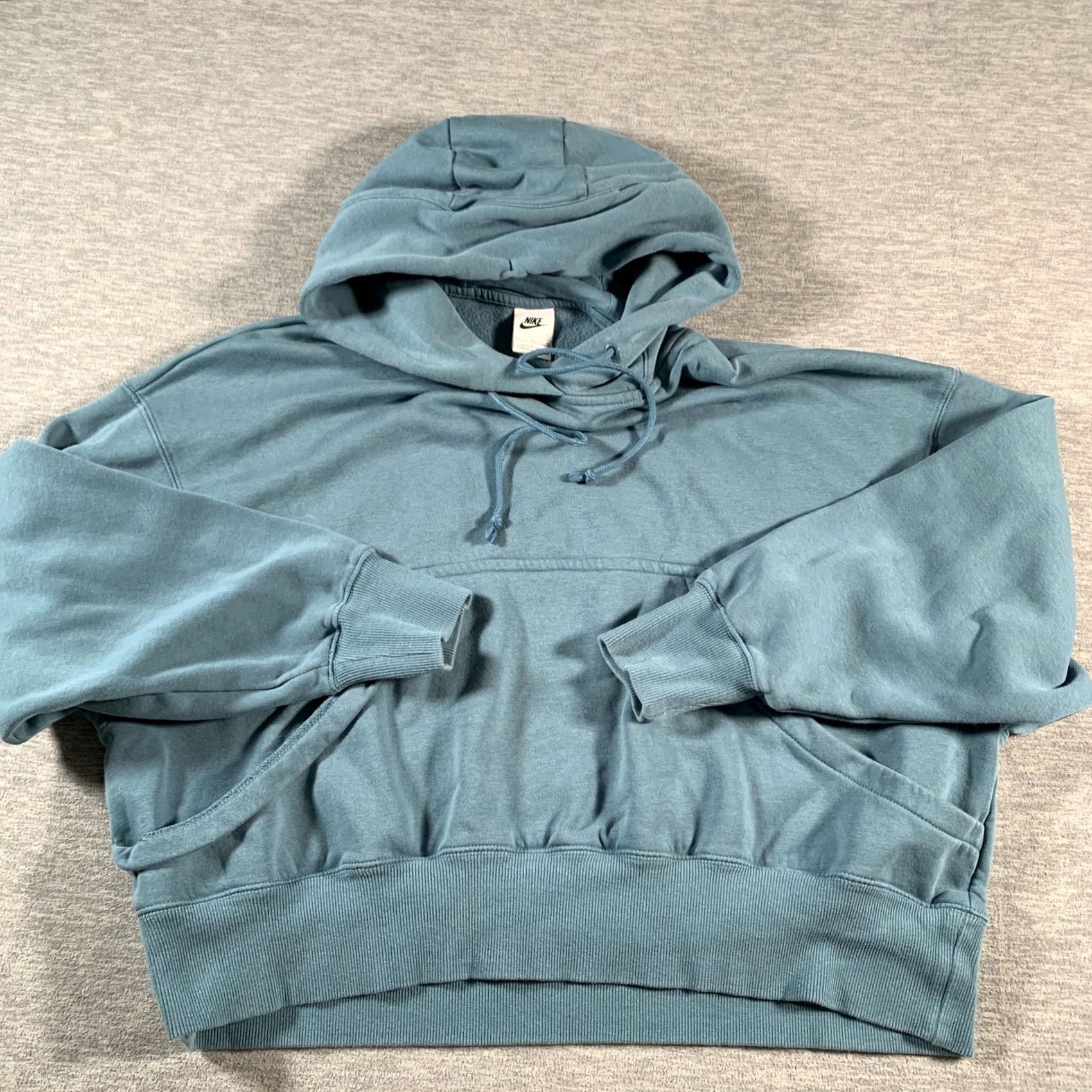Nike Nike Hoodie Womens Large Pullover Fleece Kangaroo Pocket Drawstring Athletic - Blue Size S / US 4 / IT 40 - 2 Thumbnail