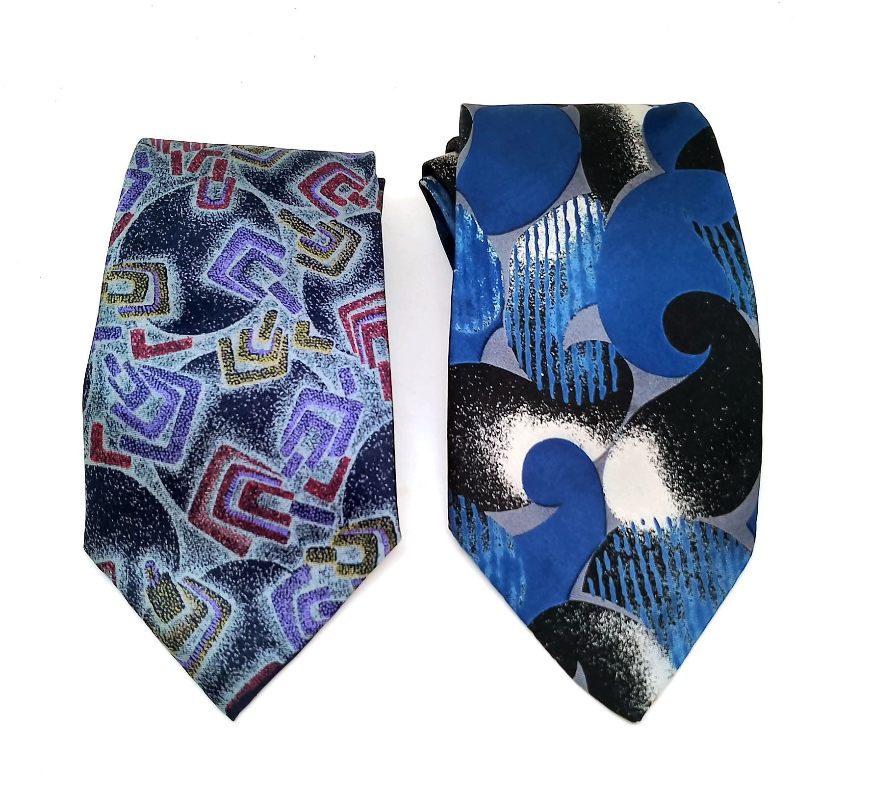 Other Pair of Vintage 1990s Scruff of the Neck Abstract Silk Ties Size ONE SIZE - 1 Thumbnail