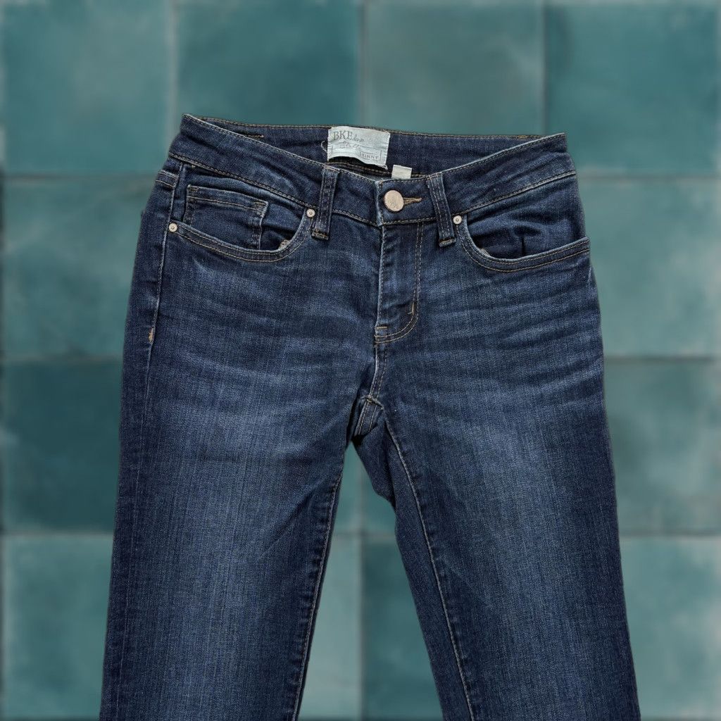 BKE BKE Stella Skinny Jeans Womens 25L Blue Low Rise Stretch Denim Grunge Y2K Skinny Jeans Womens Blue 25L 33in? Size 42" / US 20 - 1 Thumbnail